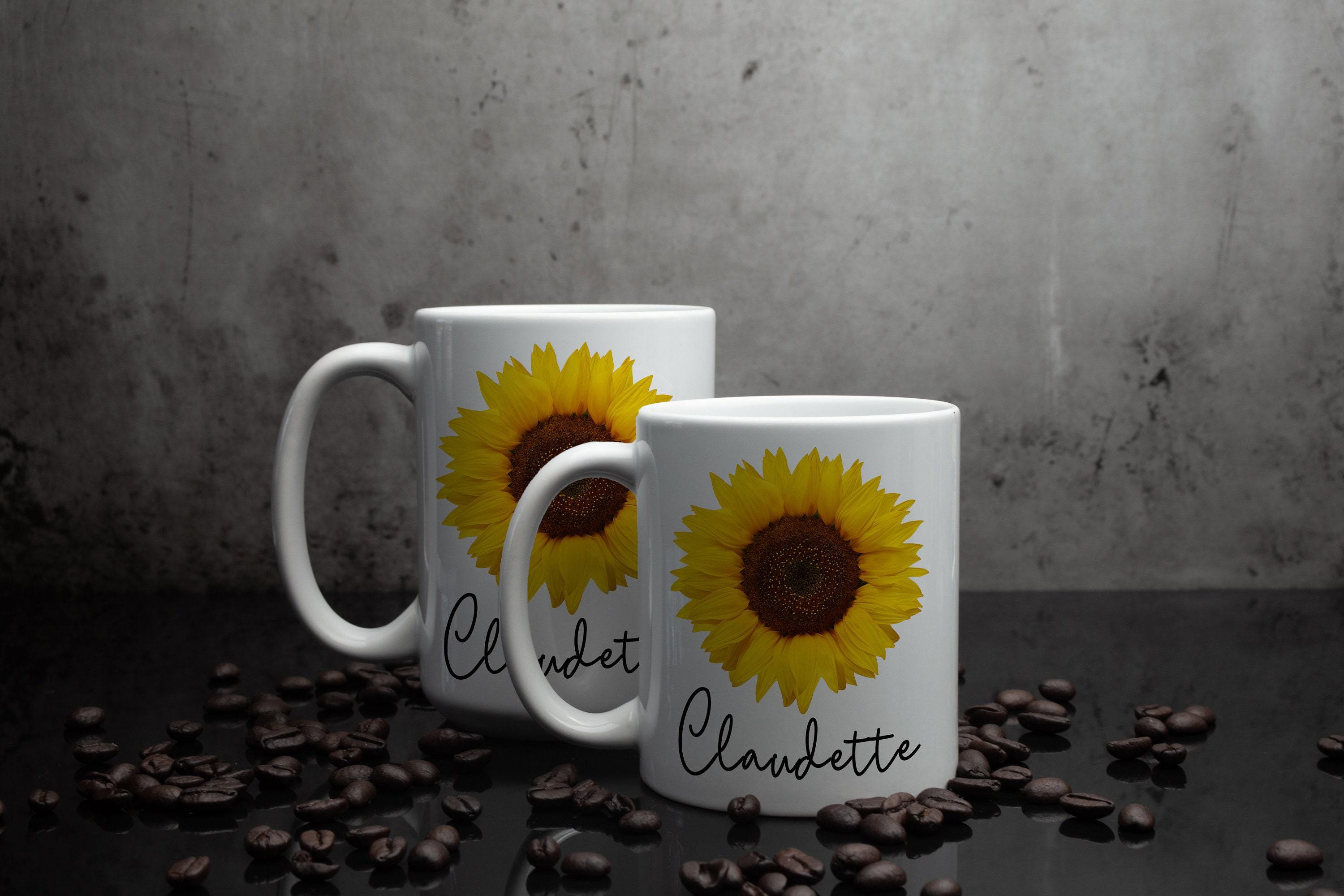 Personalized Mug for women - Sunflower mug - Custom gift mug for her - Name Mug for girls - Name mom mug - Birthday gift mug for women