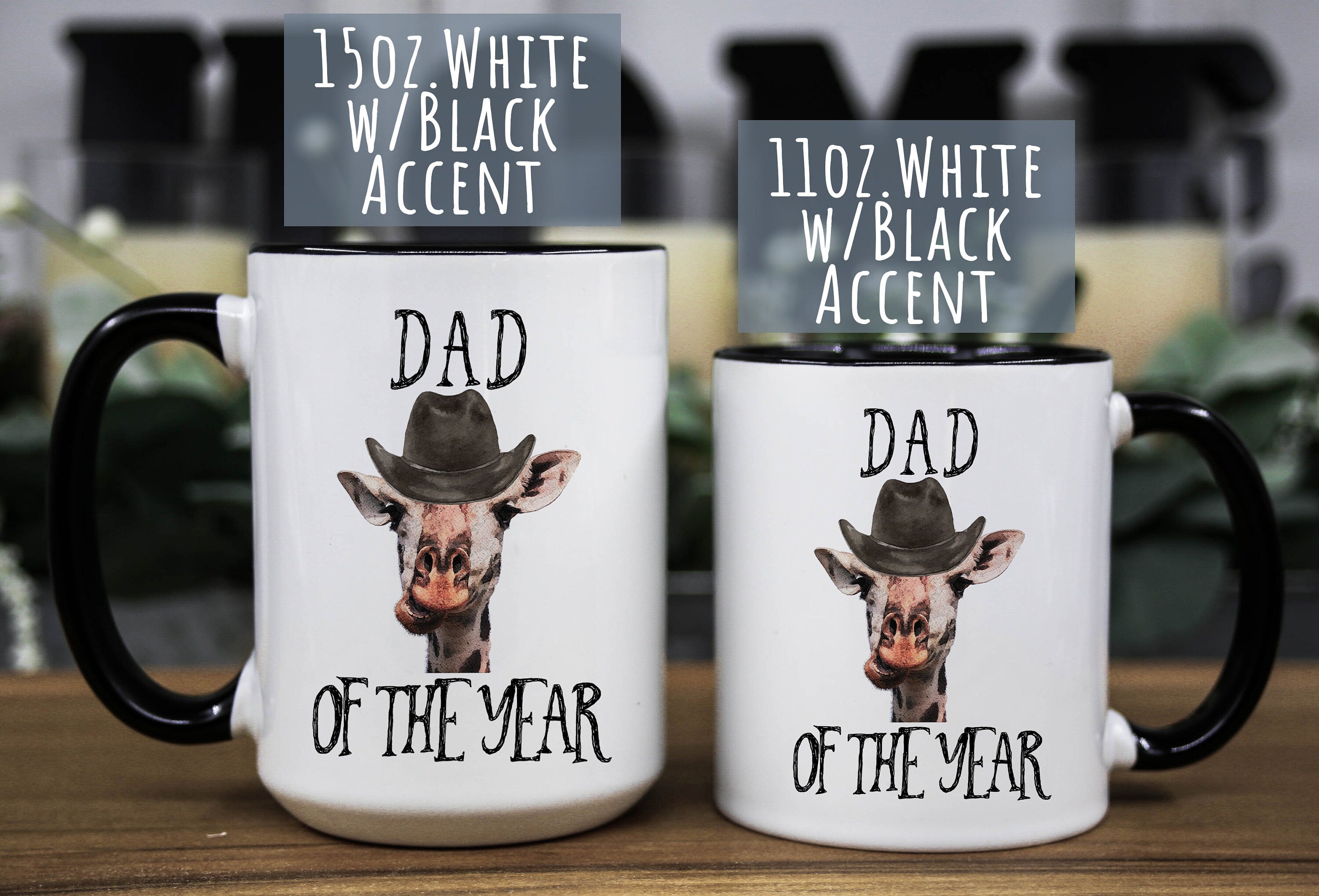 Dad of the year Mug - Giraffe Coffee Mug - Funny ceramic mug for Dad - Unique mug for Dad - Father's day gift mug - Animal mug for Dad