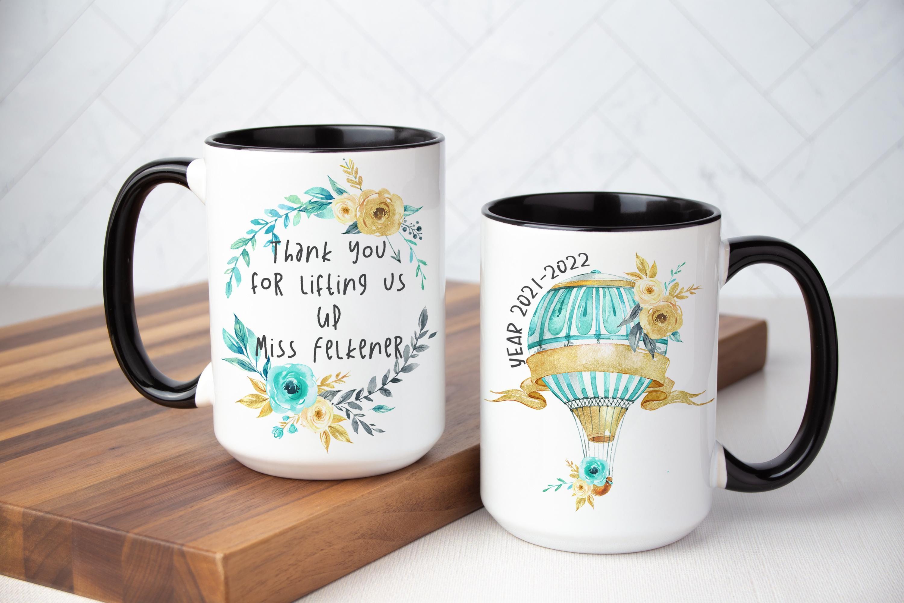 Personalized Teacher Appreciation Mug: Air Balloon Design, Thank You Gift