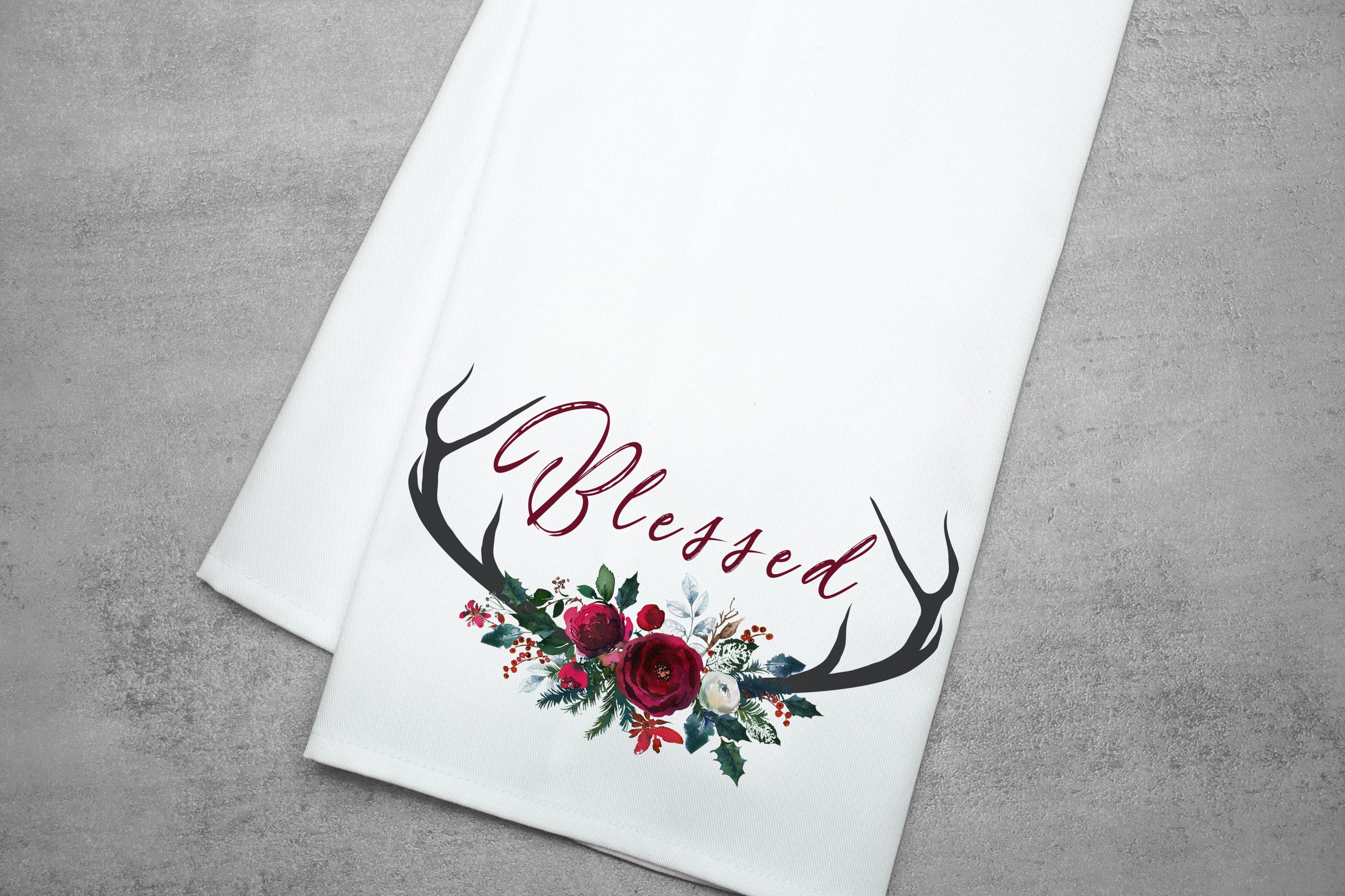 Blessed Tea Towel, Christmas Kitchen Towel, Holiday Tea Towel, Christmas Dish Towel, Christmas Gift, Tea Towel Gift, Holiday Kitchen gift