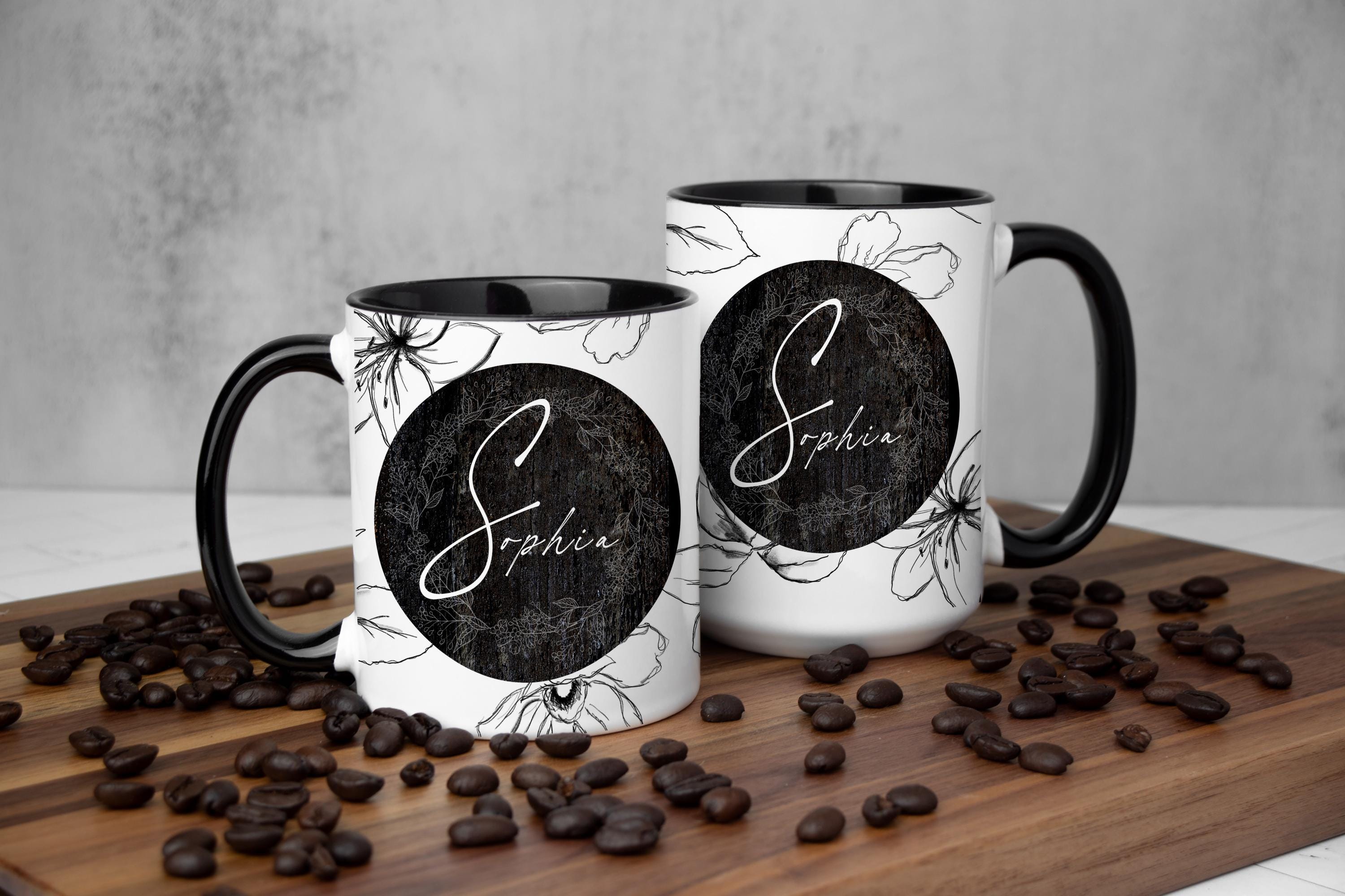Personalized Cottagecore Mug: Rustic Floral Coffee Cup, Nature Lover Gift