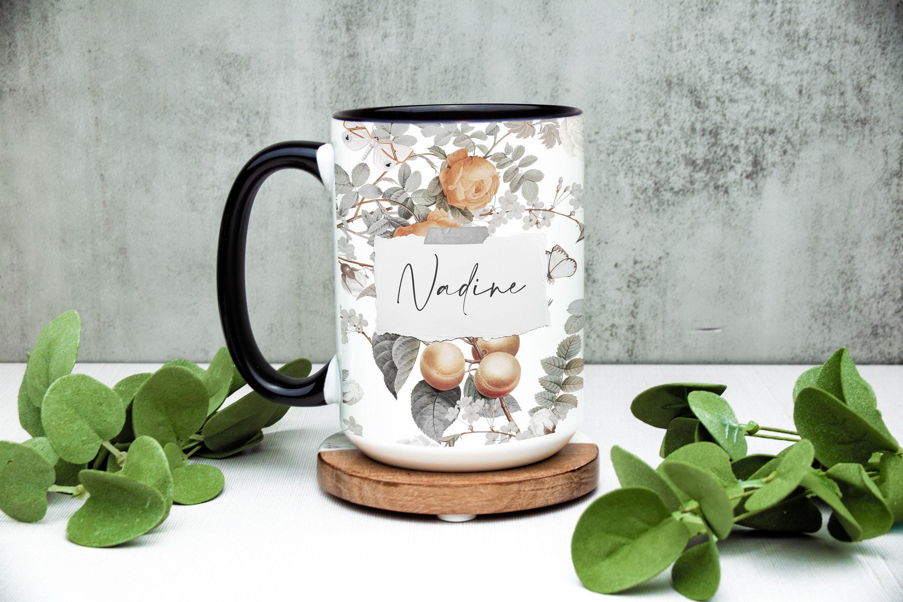 Personalized Mug for Women & Girls, Custom Name Mug, Floral Coffee Mug, Personalized Gift for Her, Custom Gift Mug, Coffee Mug with Name