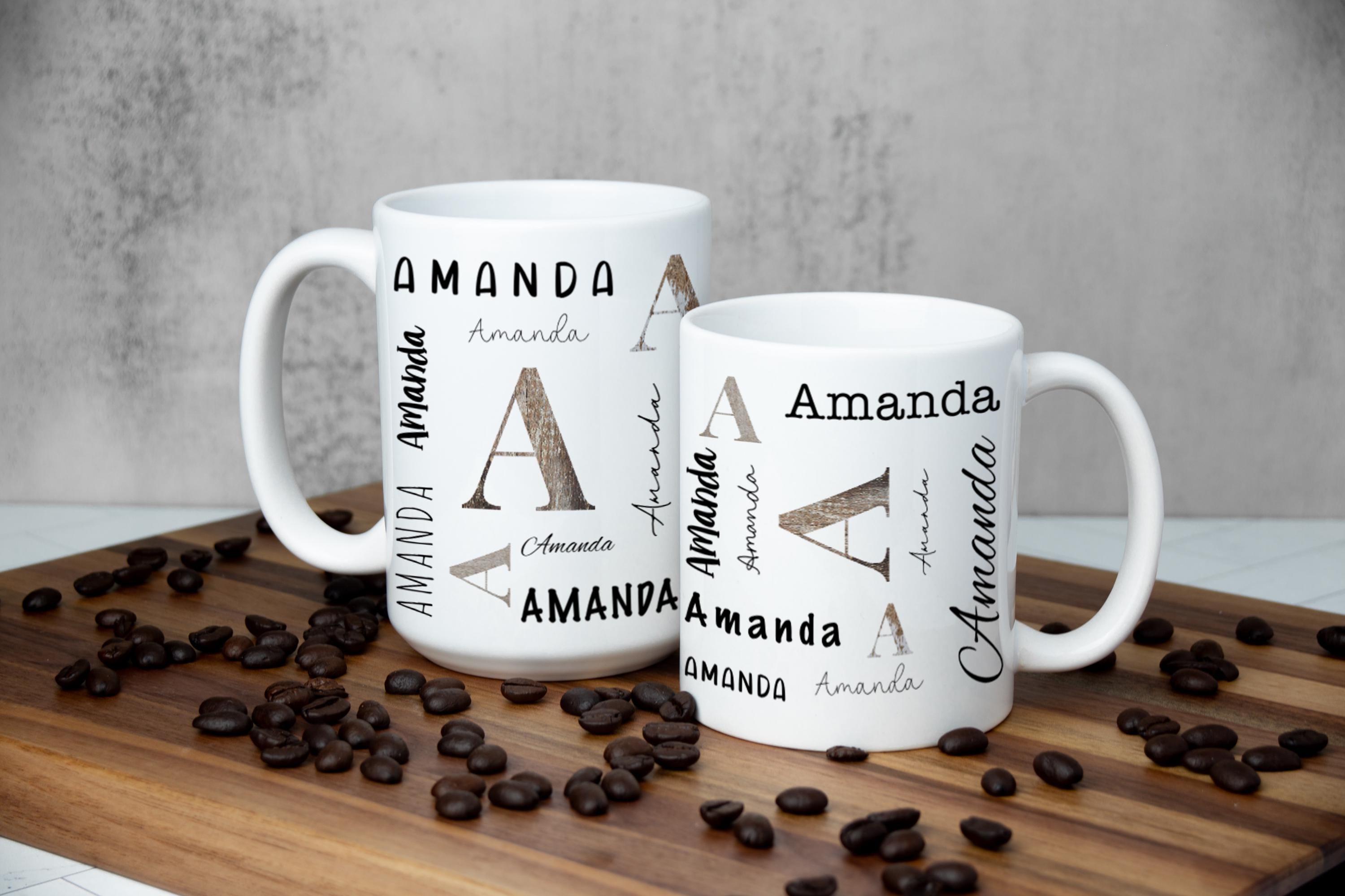 Rustic Repeating Monogram Coffee Mug: Personalized Farmhouse Decor