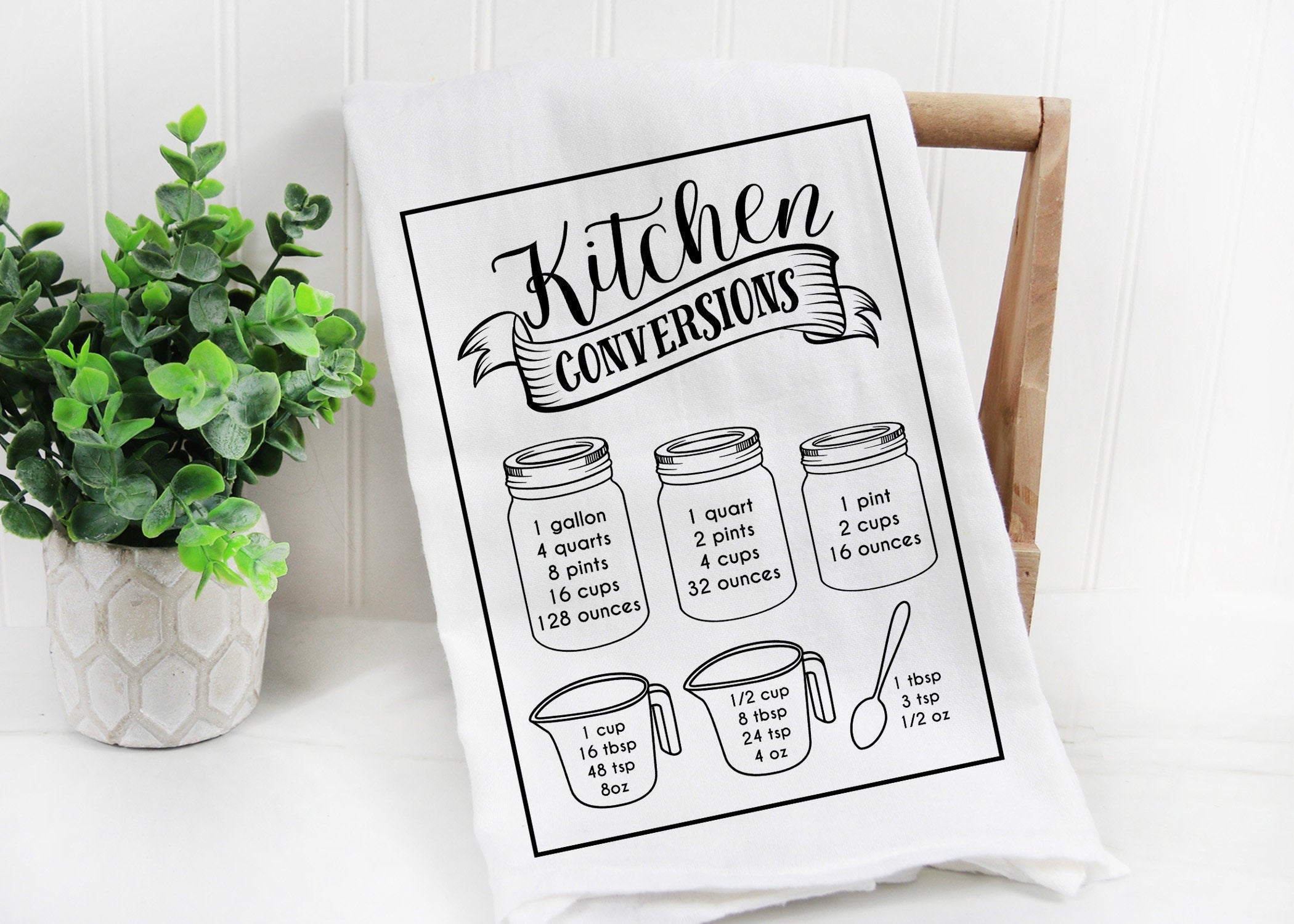 Kitchen Conversions Tea Towel, Funny Kitchen Towel, Dish Towels, Hanging Kitchen Towels, Hand Towel, Gift for mom, Gift for home