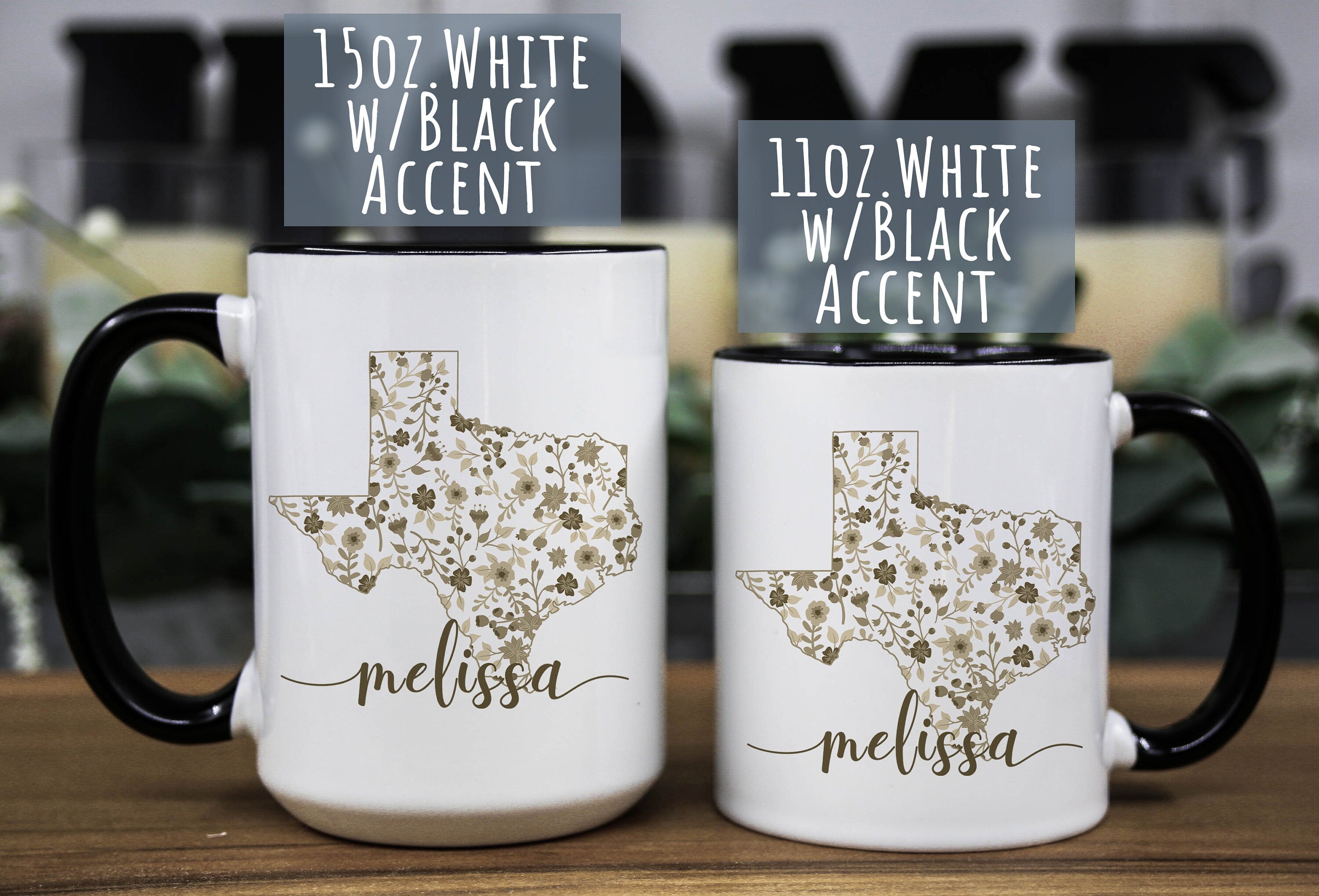 Personalized Texas Mug: Floral State Design, Texan Gift