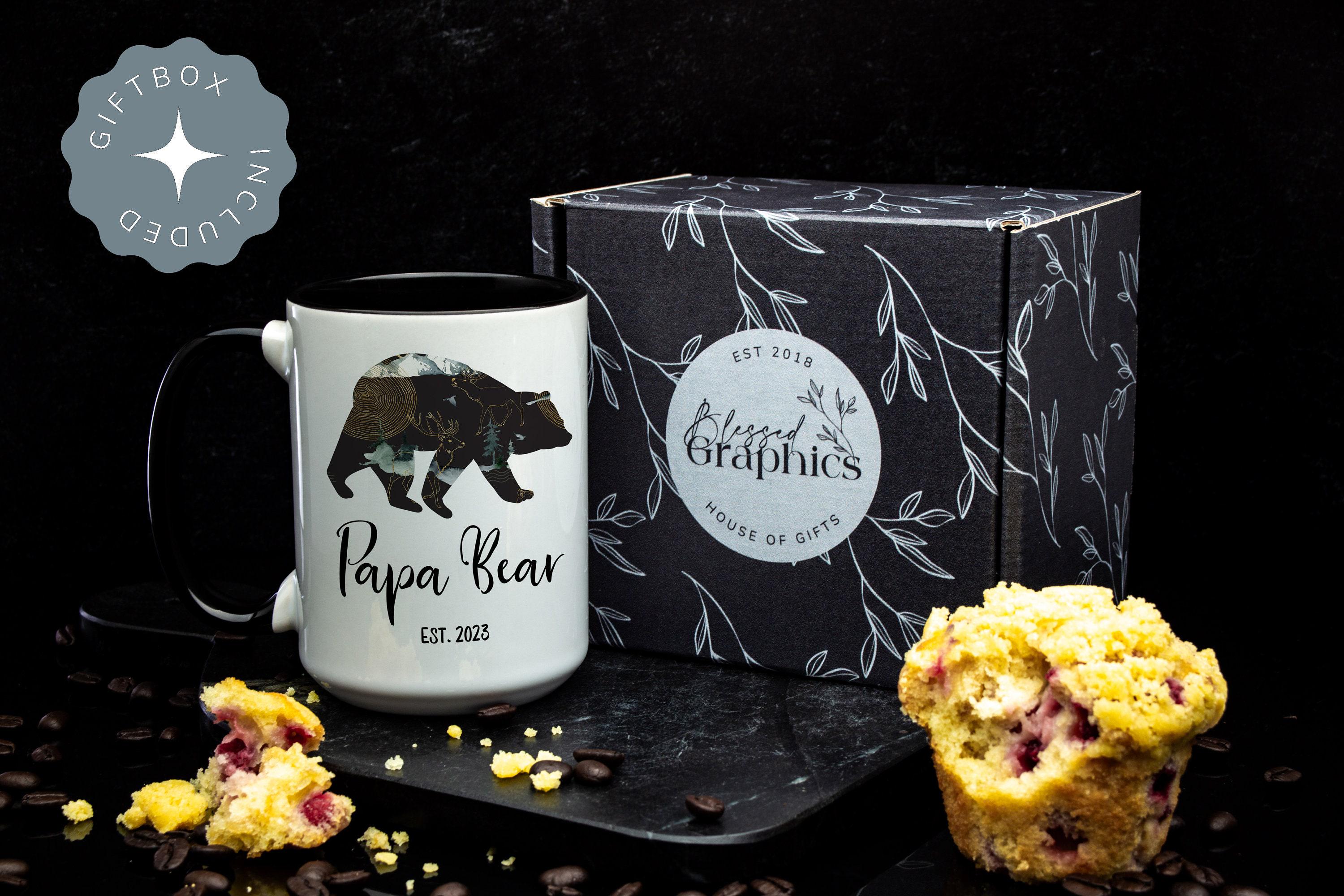 Personalized Papa Bear Mug: Wooded Forest Design, Father's Day Giftbox