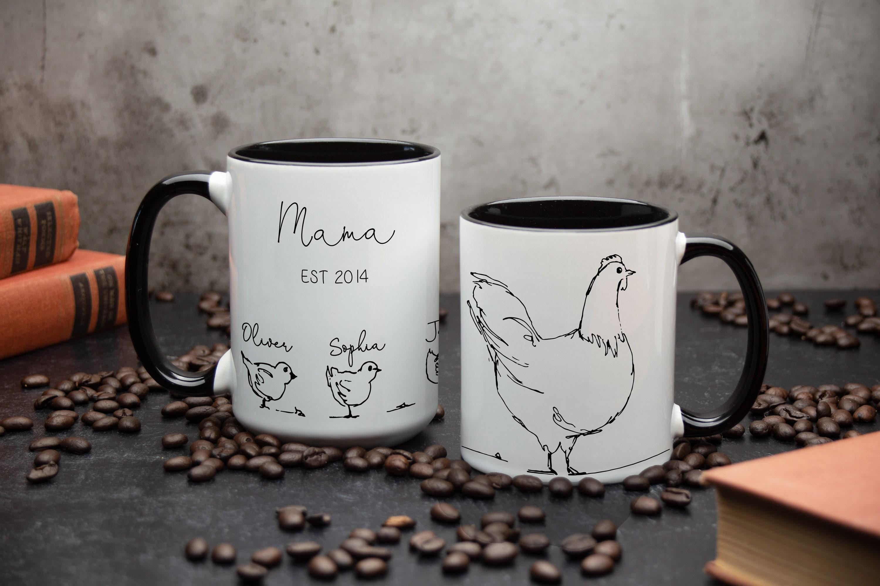 Mom and kids Chicken hen Mug, Special Mother's Day gift with giftbox included, Perfect Personalized Gift for her with custom options