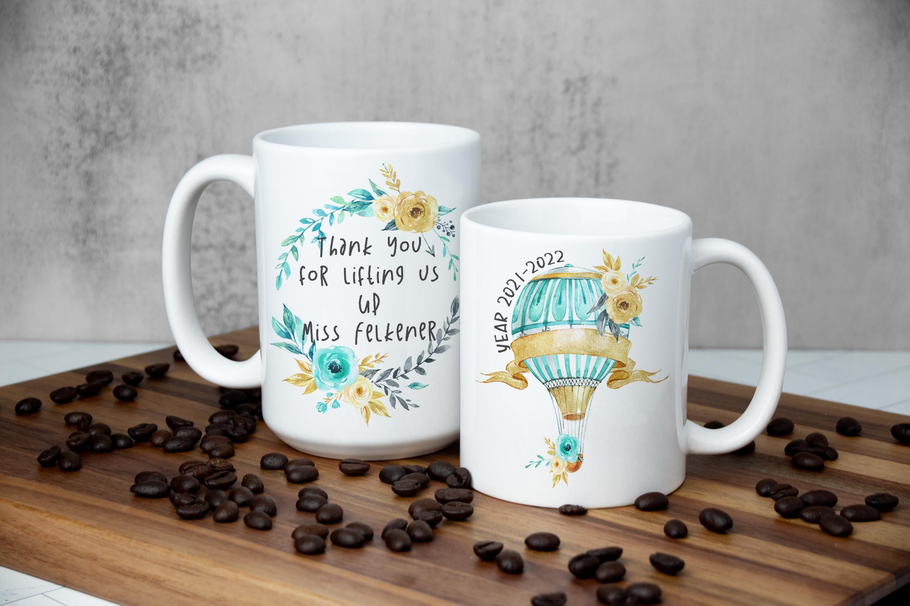 Personalized Teacher Appreciation Mug: Air Balloon Design, Thank You Gift