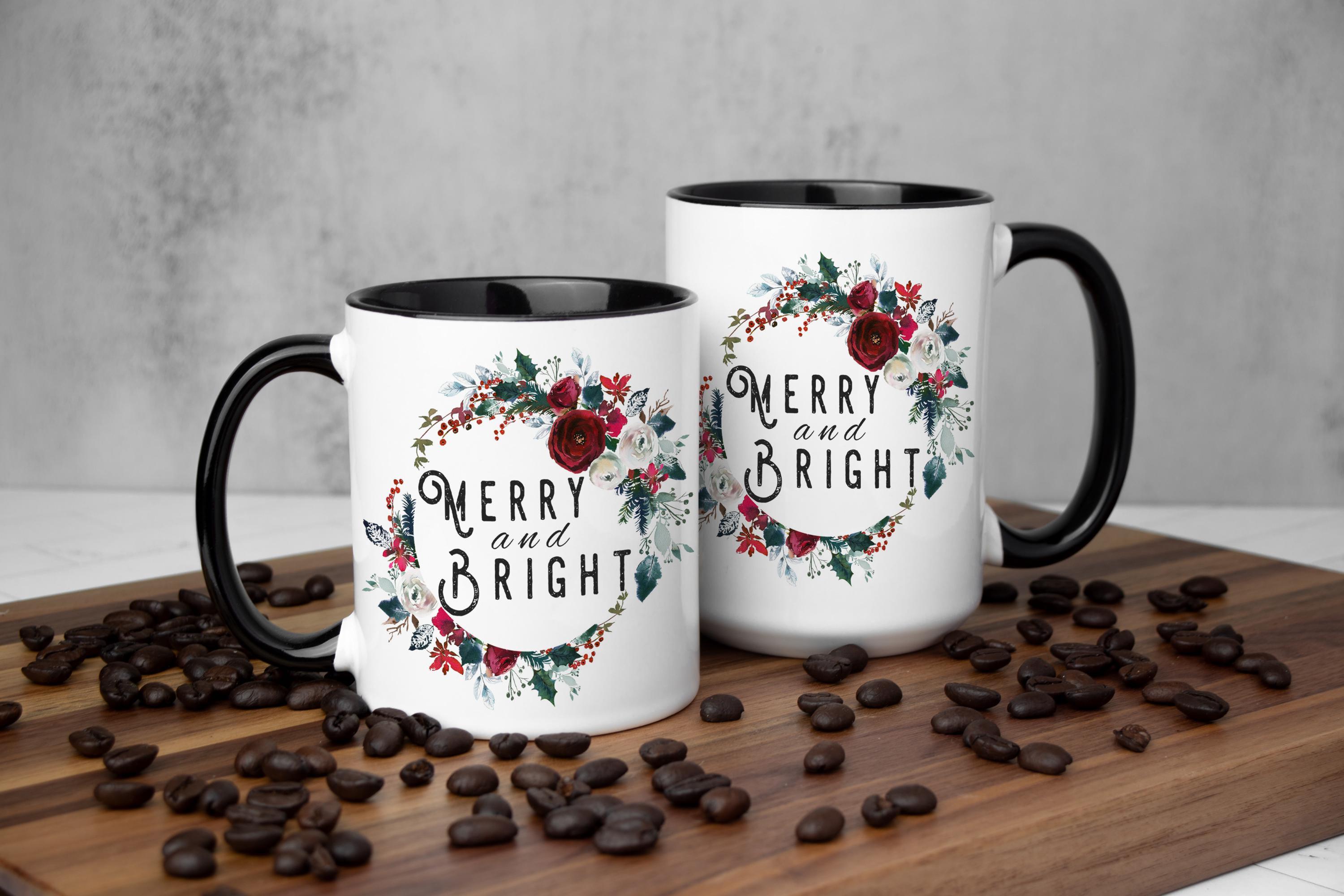 Christmas Gift Mug, Merry and Bright Christmas Mug, Christian Mug, Holiday Coffee mug, Christian gift mug, Holiday Gift Mug
