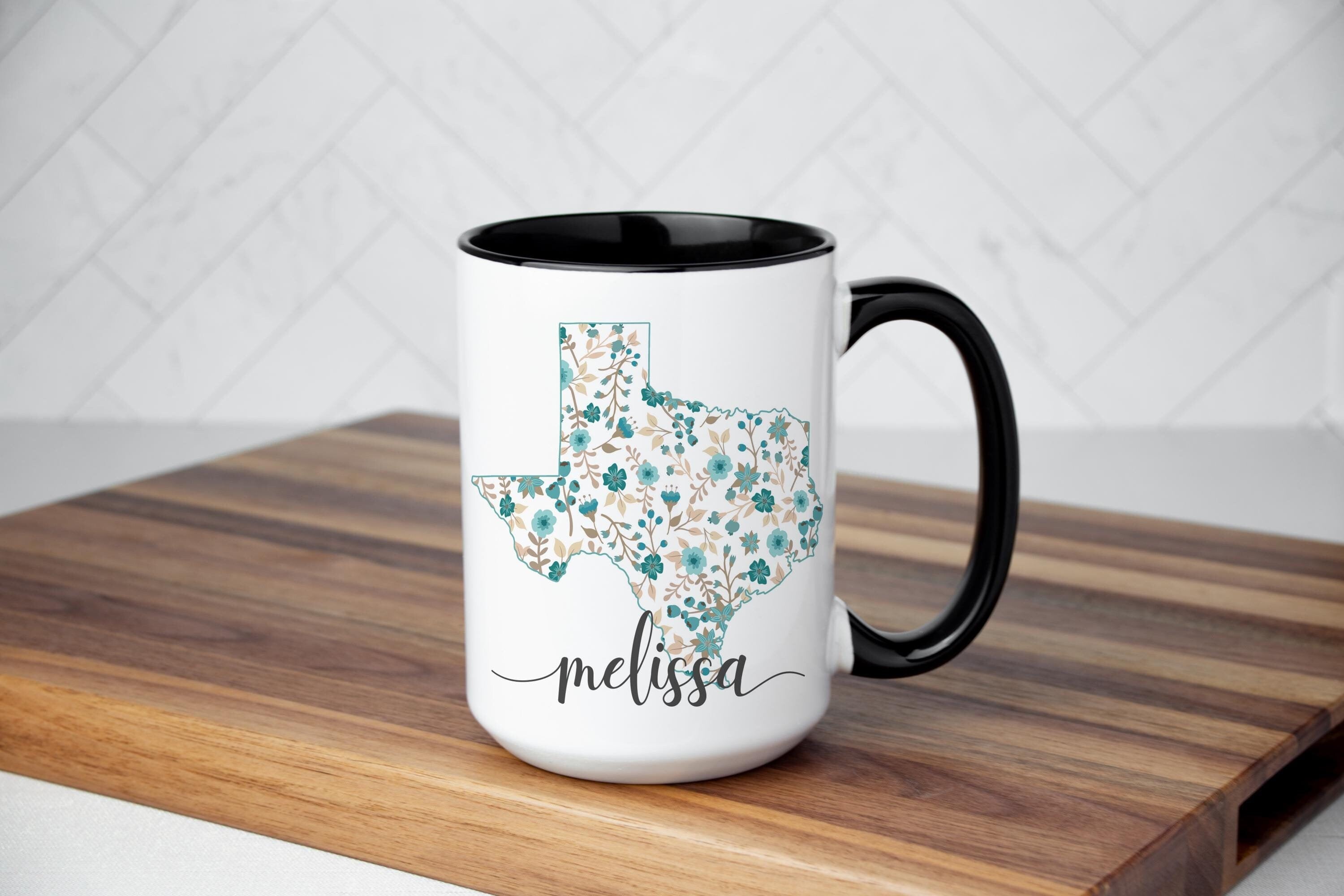 Personalized Texas Mug: Floral State Design, Texan Gift, Multiple Sizes & Colors Available