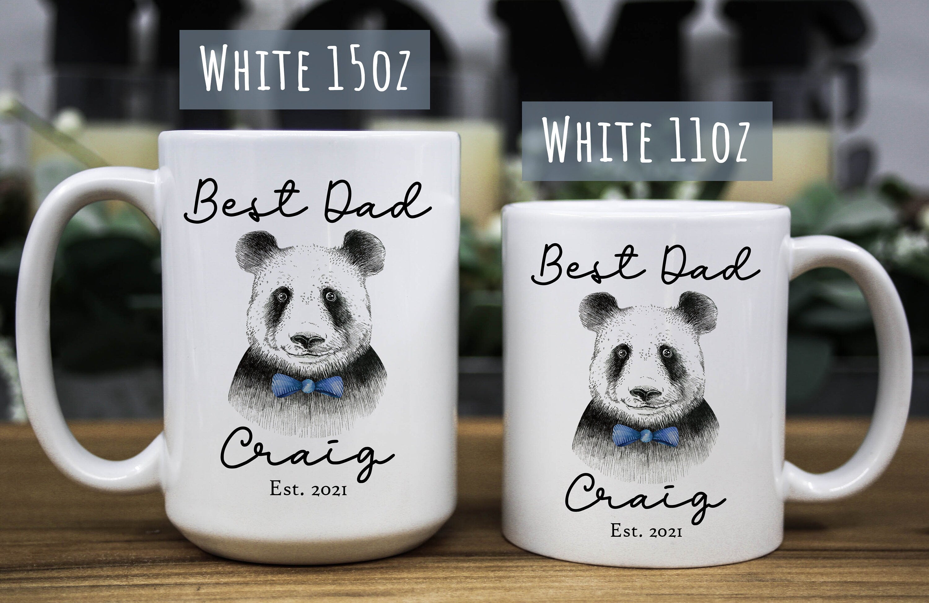 Personalized BEAR Mug for Dad - Best Dad Coffee Mug - Custom Fathers day mug gift - Animal gift mug for Dad- Custom gift mug for PAPA