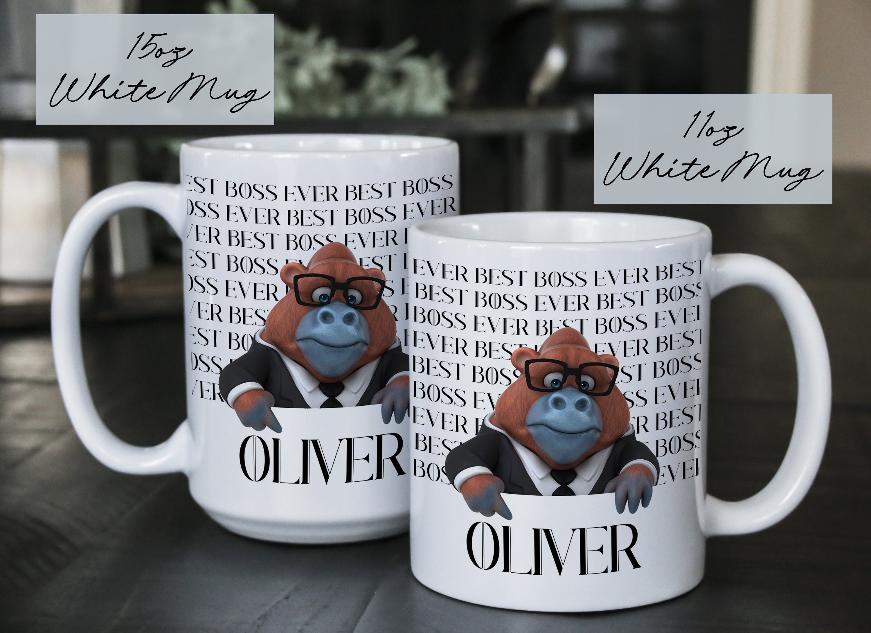 Personalized Boss Mug, Best Boss Ever Coffee Mug, Custom Boss day gift, Gift mug for Boss, Thank you Gift for Boss, Boss's Day Gift Mug