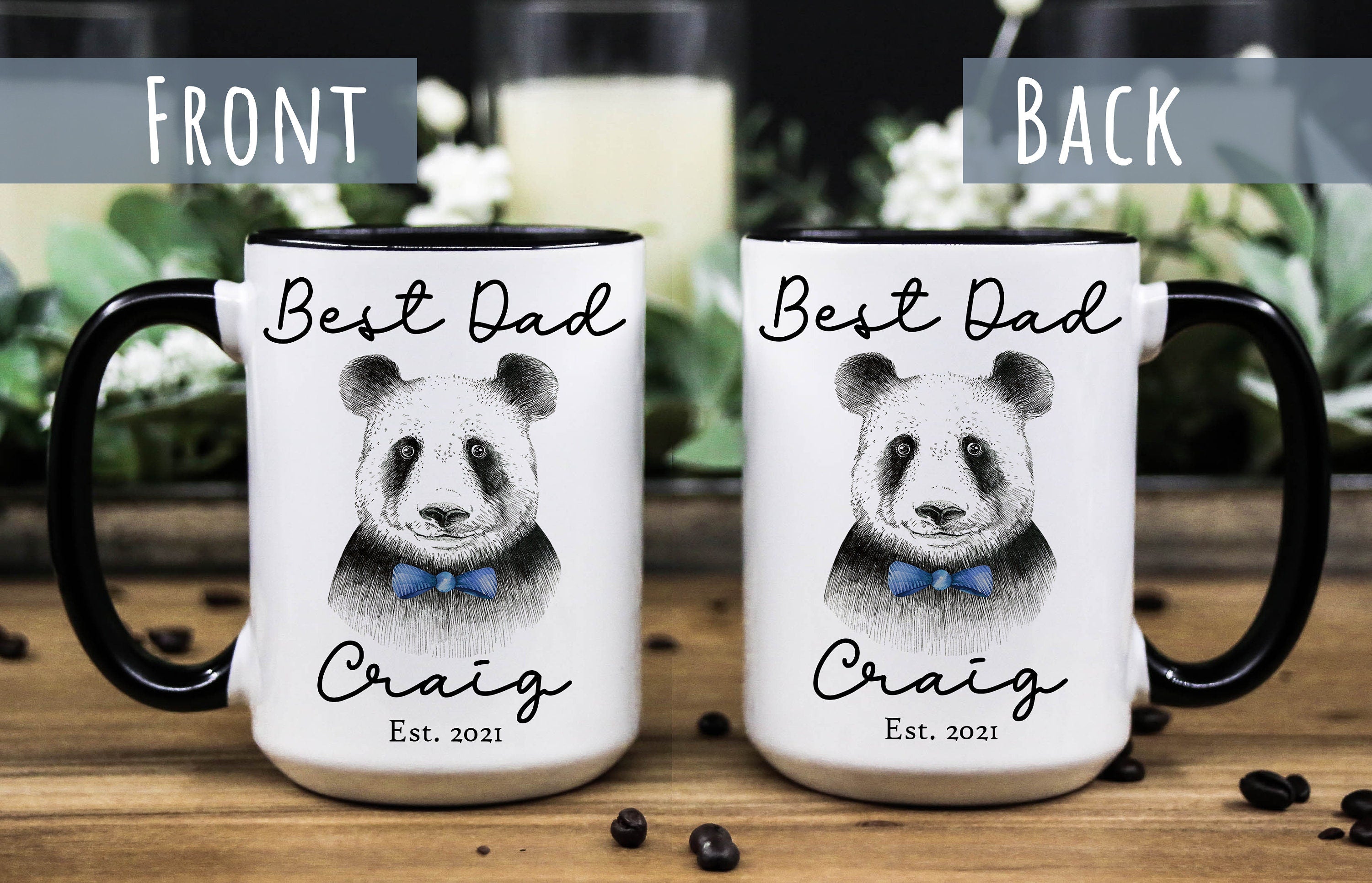 Personalized BEAR Mug for Dad - Best Dad Coffee Mug - Custom Fathers day mug gift - Animal gift mug for Dad- Custom gift mug for PAPA