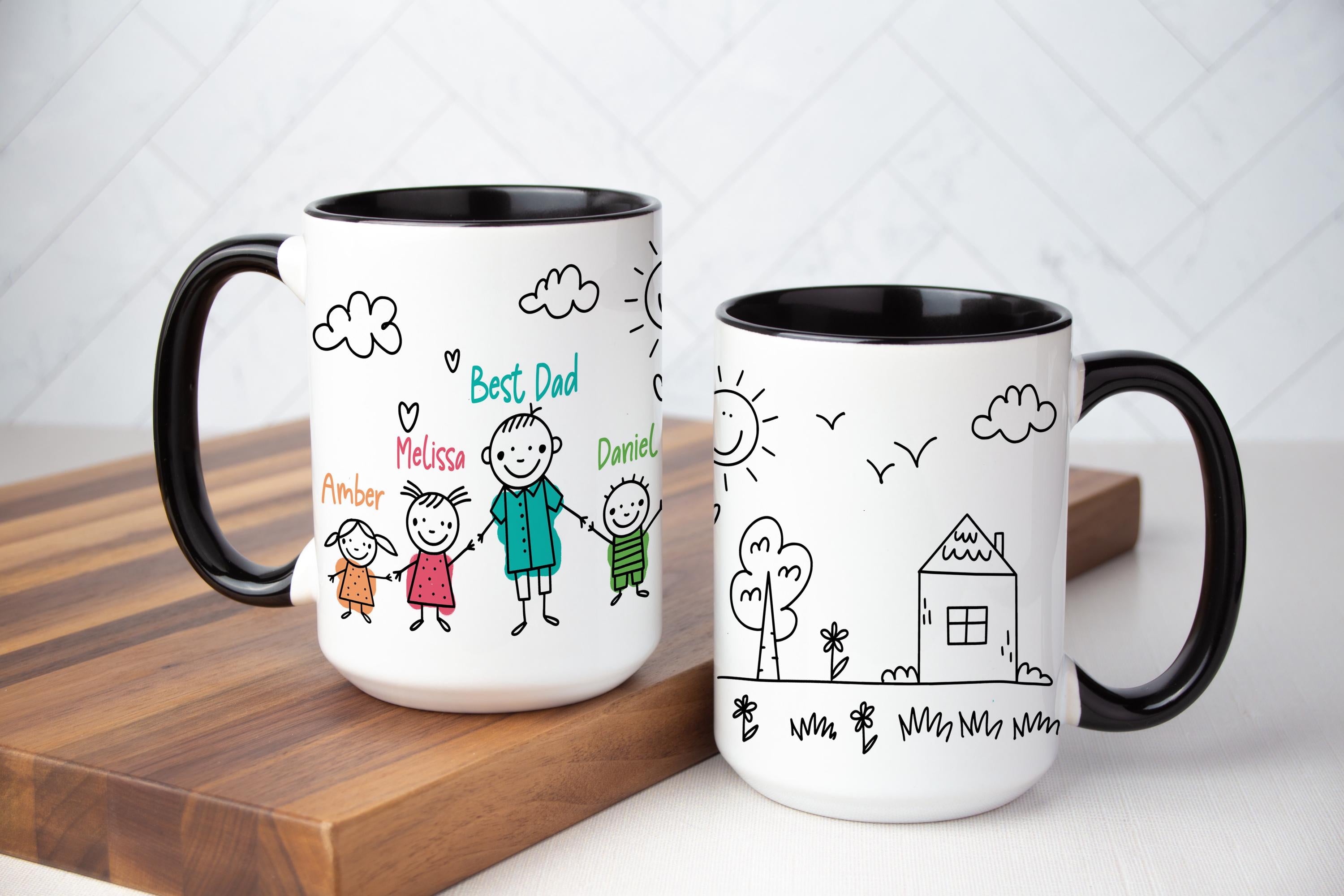 Personalized Father's mug, Best dad mug, Fathers day Gift mug, Custom mug for dad, Dad with kids mug, Custom Father mug, Men mug, Coffee Mug