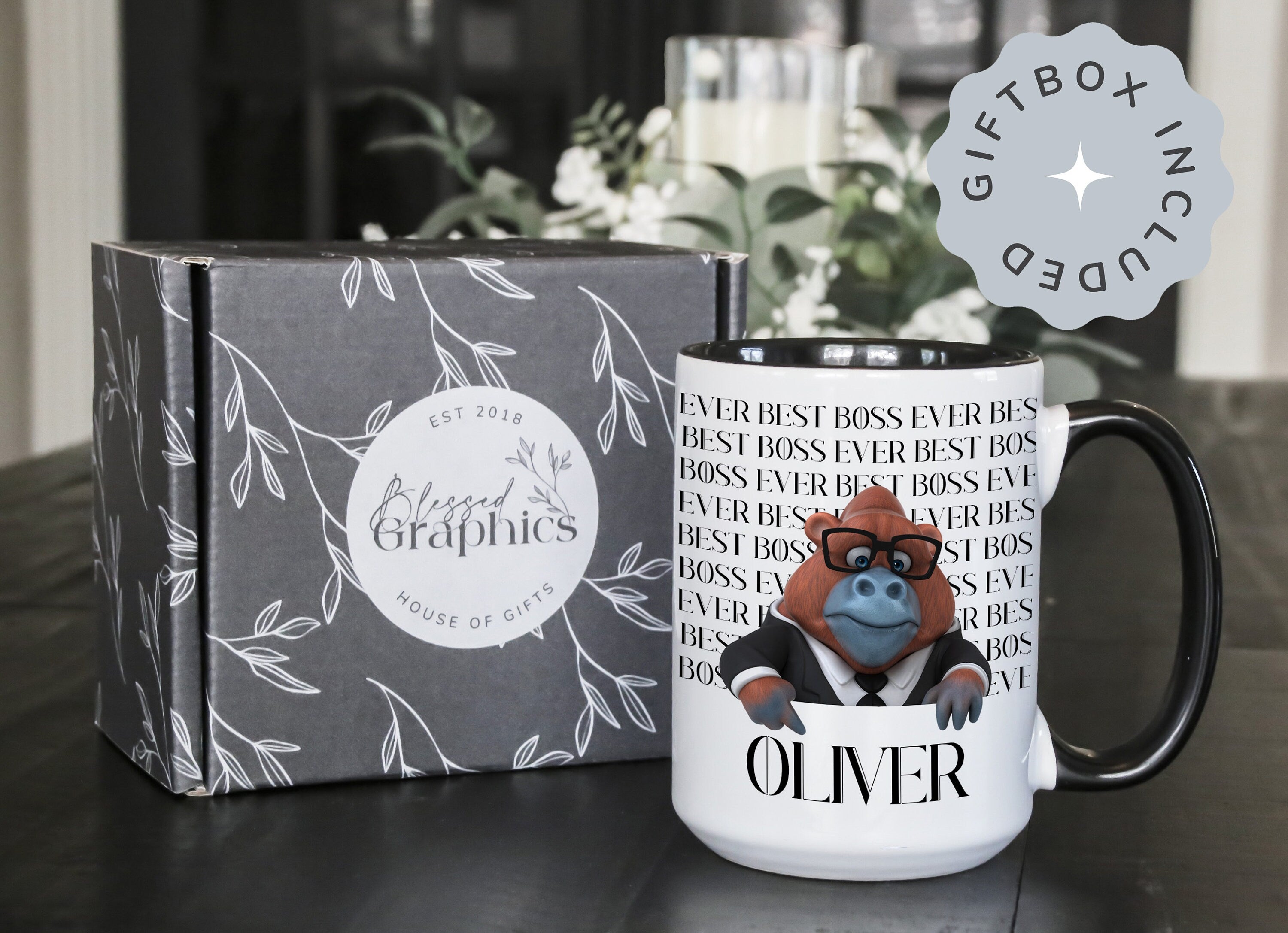 Personalized Boss Mug, Best Boss Ever Coffee Mug, Custom Boss day gift, Gift mug for Boss, Thank you Gift for Boss, Boss's Day Gift Mug