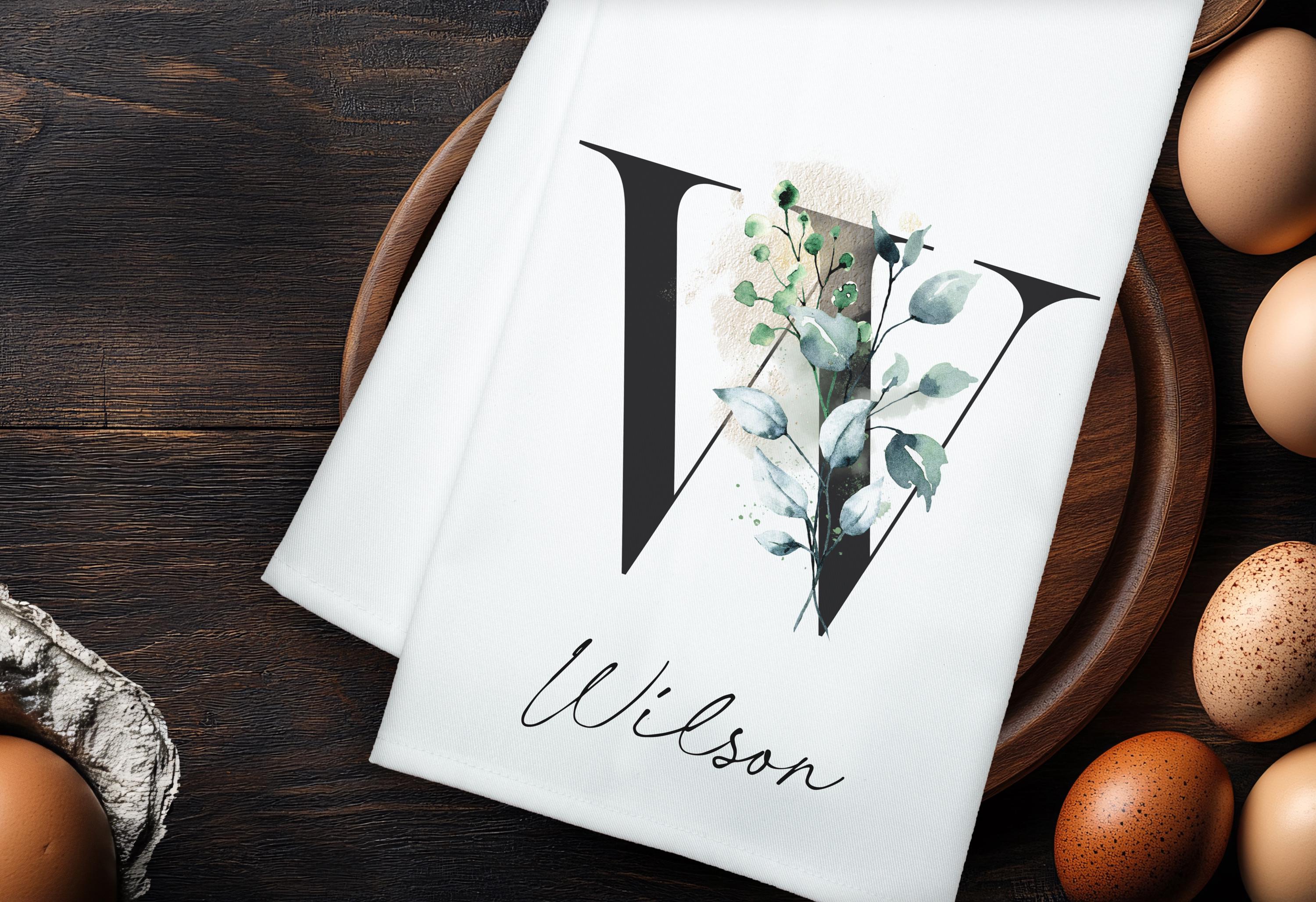 Personalized Last Name Tea Towel, Custom Kitchen Decor, Unique Family Name Dish towel, Great Home Gift Idea