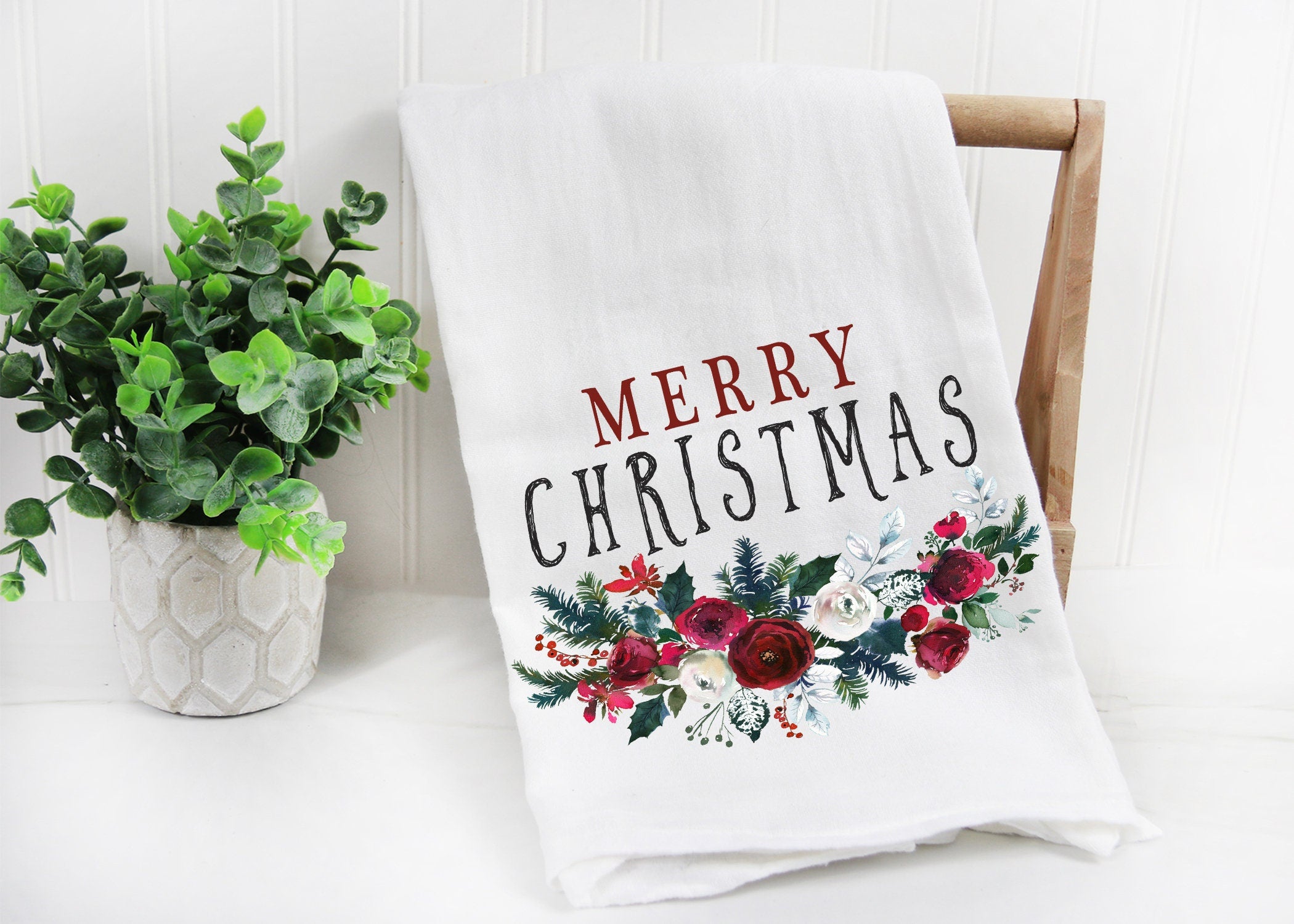 Tea Towel Merry Christmas Kitchen Towel, Funny Kitchen Towel, Dish Towels, Hanging Kitchen Towels, Hand Towel, Christmas for new home