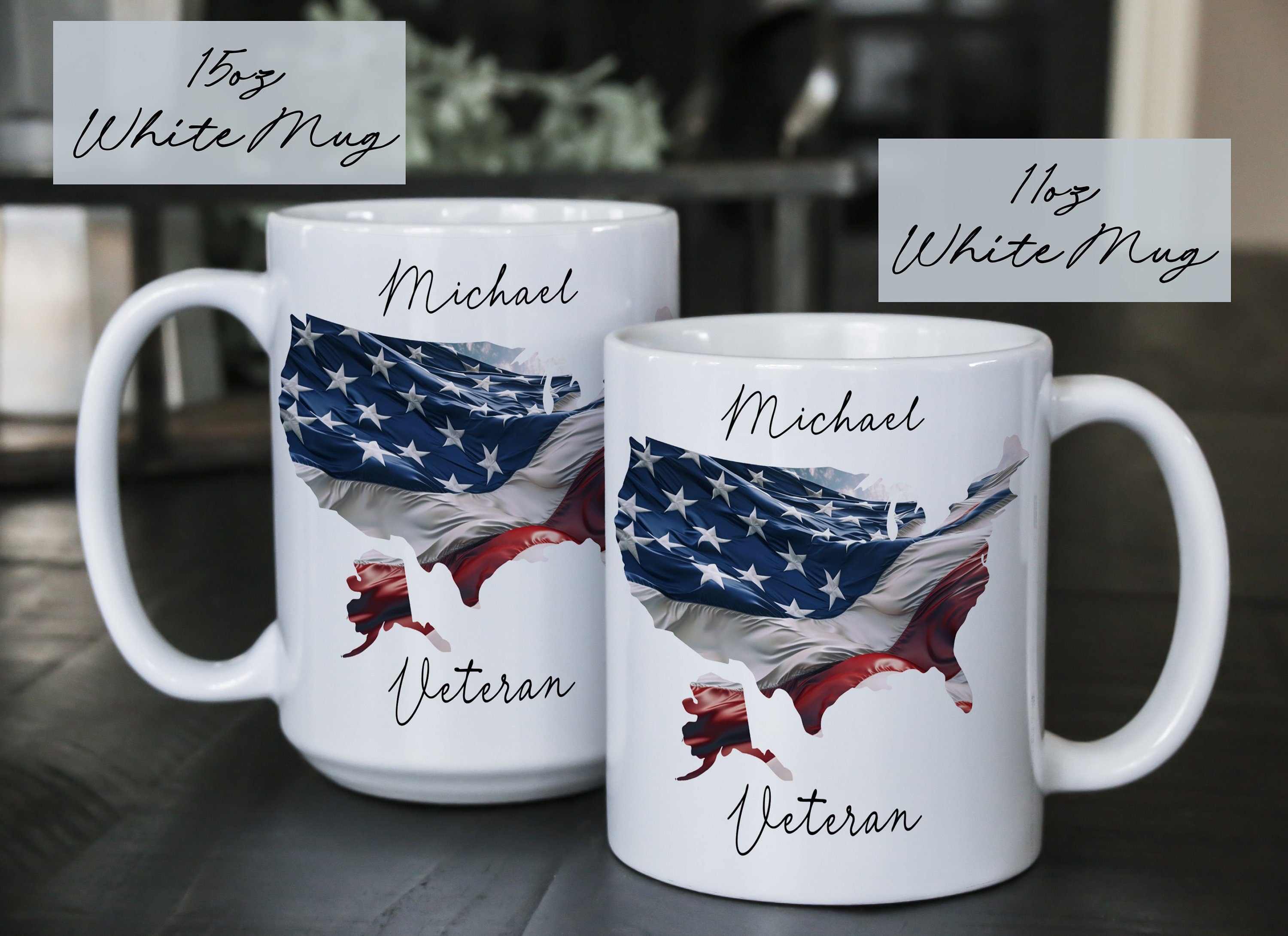 Personalized Veteran's Day Mug: American Flag Gift