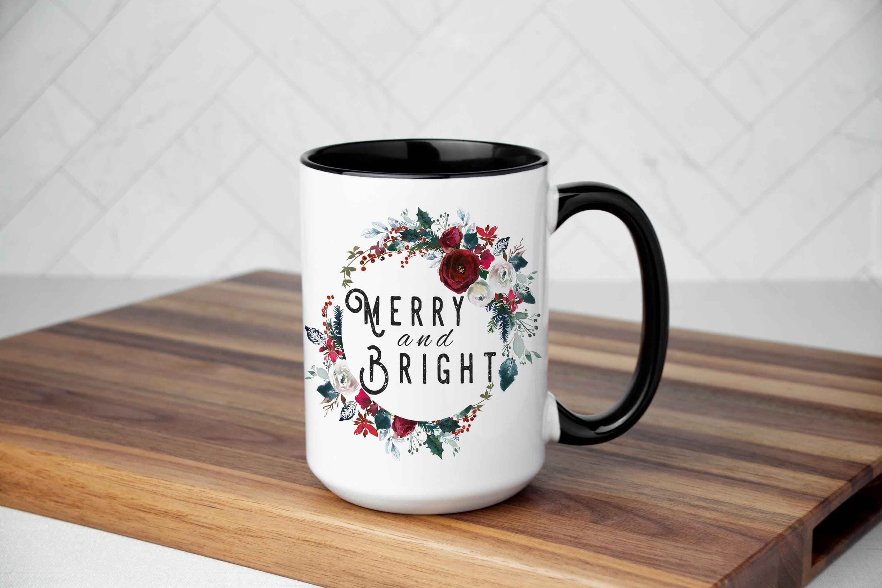 Christmas Gift Mug, Merry and Bright Christmas Mug, Christian Mug, Holiday Coffee mug, Christian gift mug, Holiday Gift Mug