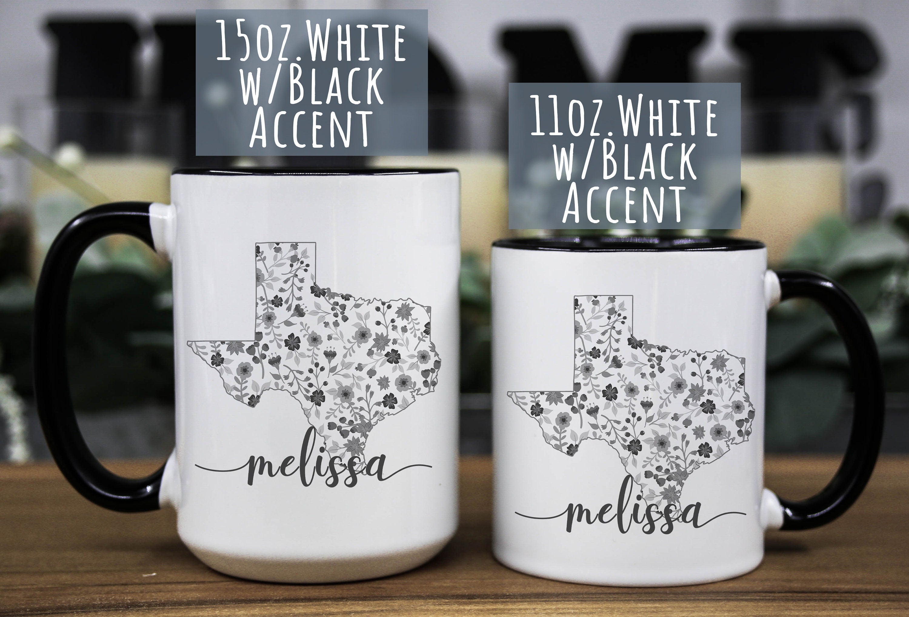 Personalized Texas Mug: Floral State Design, Texan Gift, Multiple Sizes & Colors Available