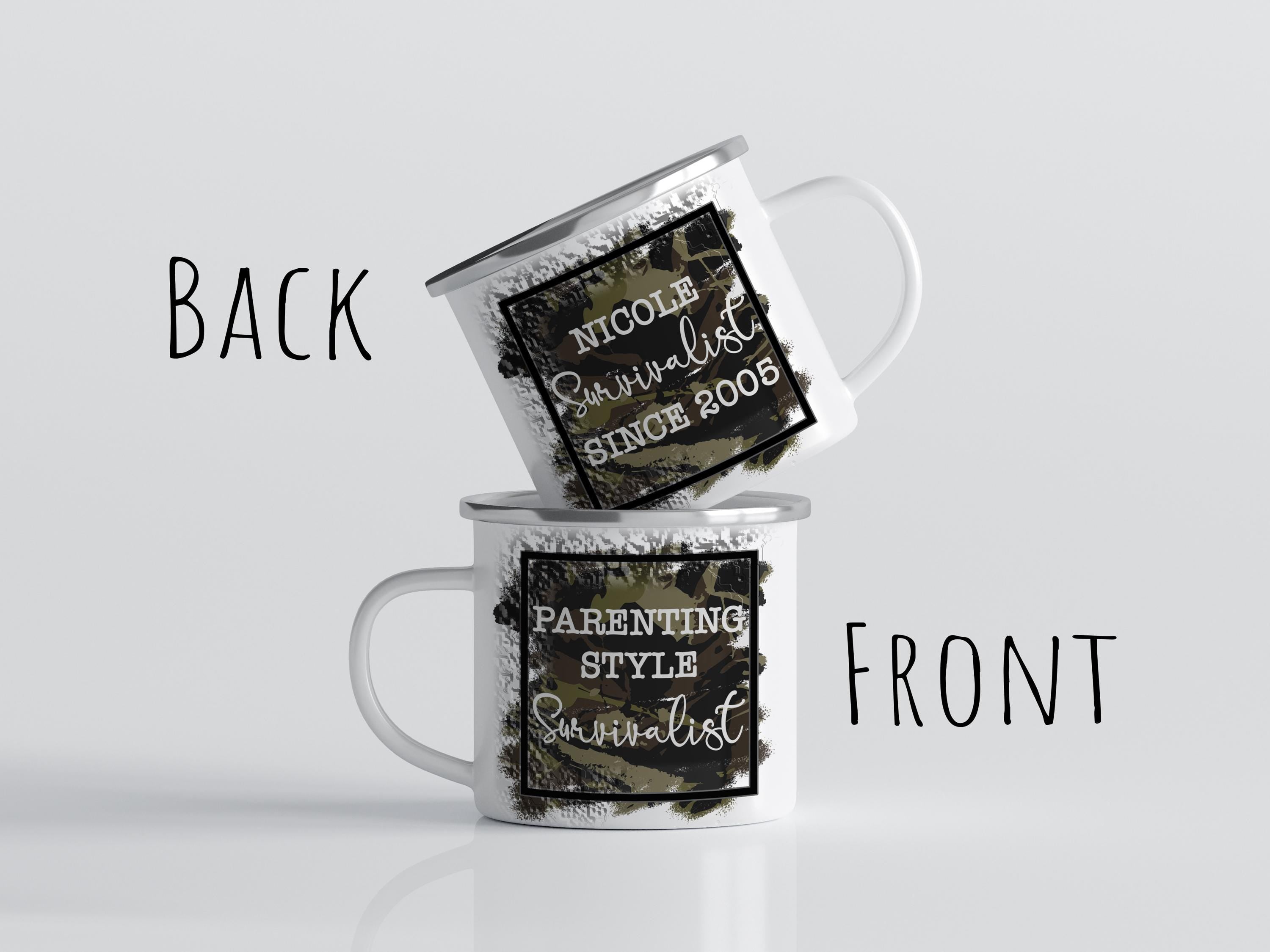 Survivalist Parenting Camo Camping Mug - Funny Mom/Dad Gift