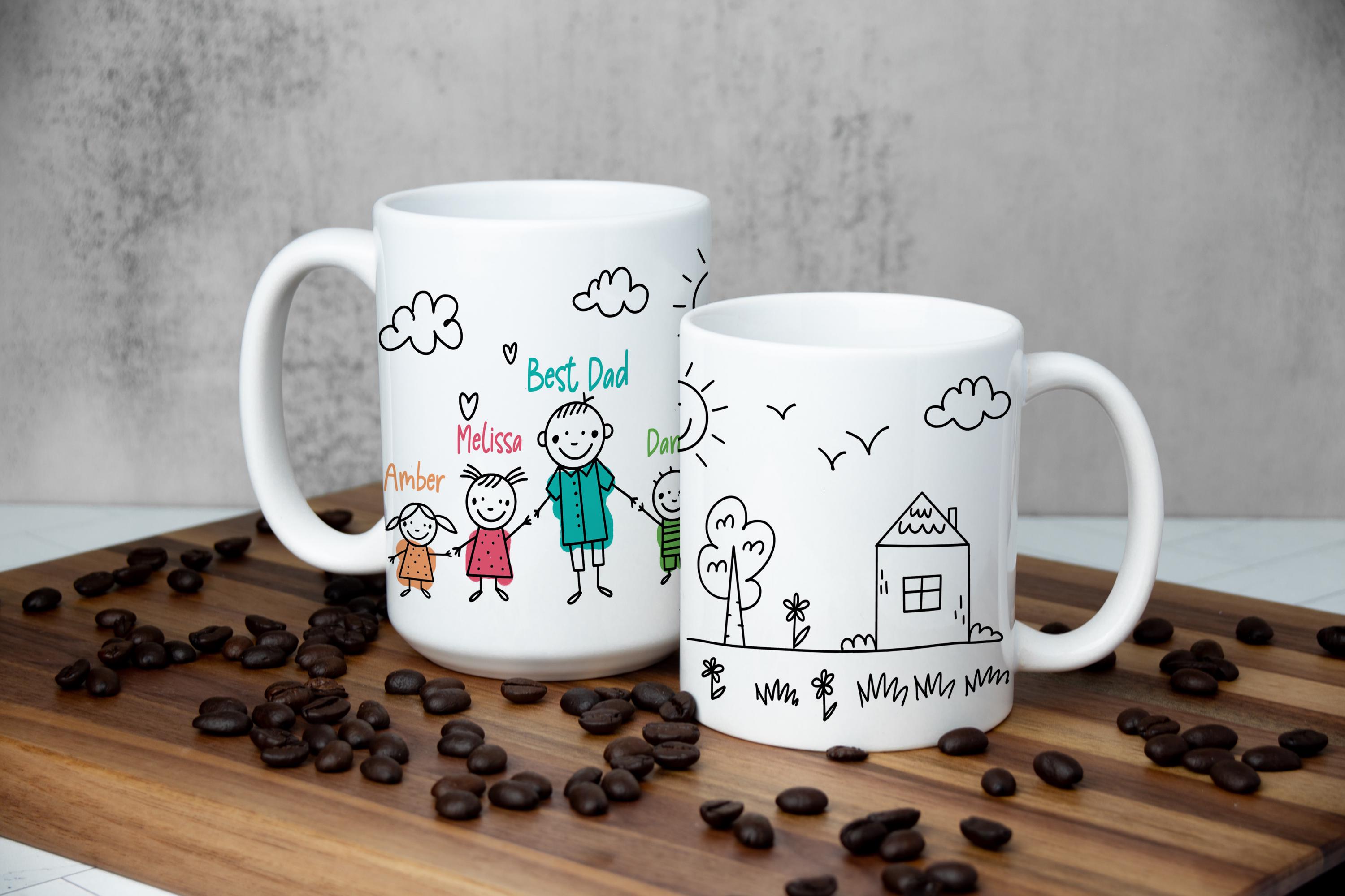 Personalized Father's mug, Best dad mug, Fathers day Gift mug, Custom mug for dad, Dad with kids mug, Custom Father mug, Men mug, Coffee Mug
