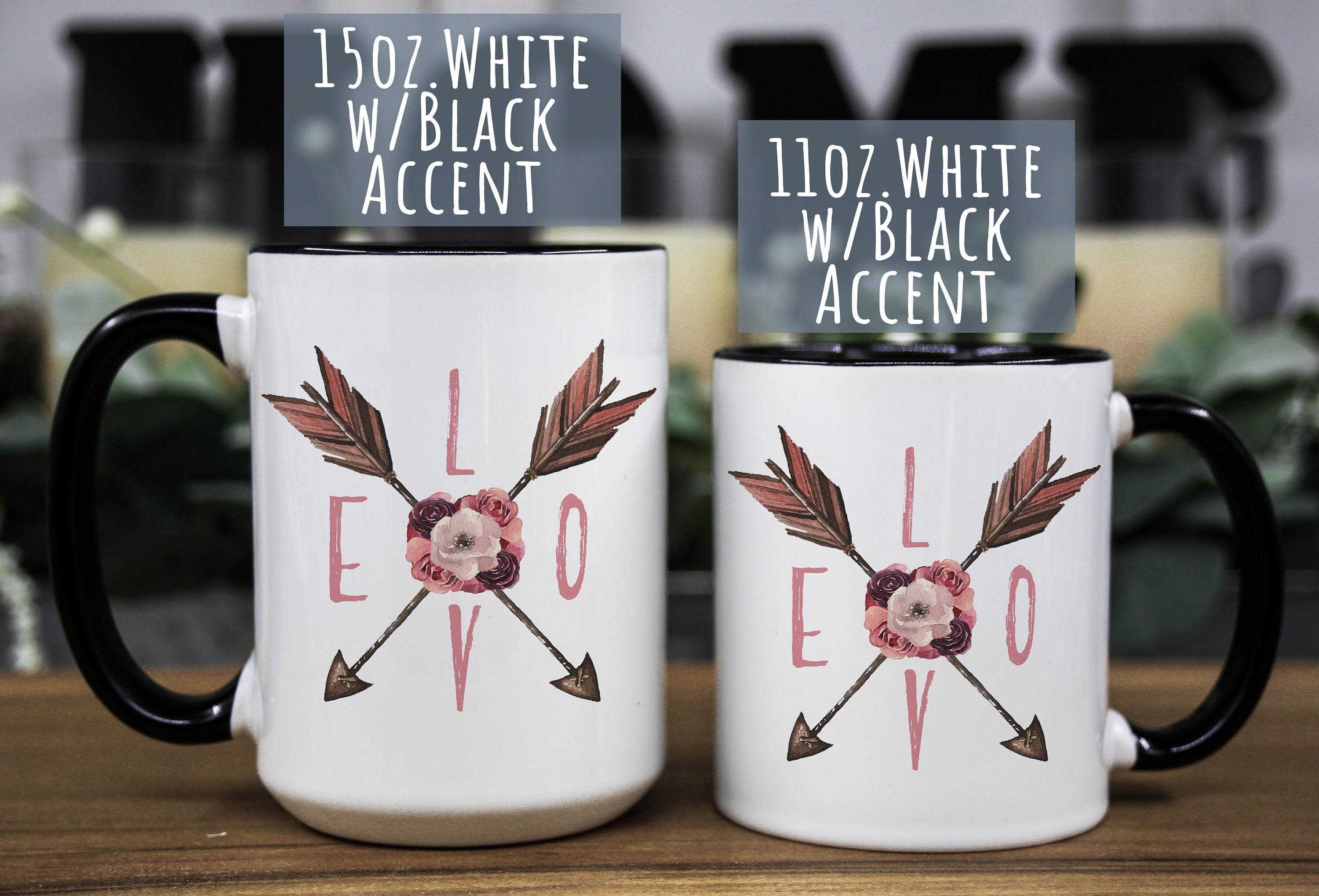 LOVE mug for women - Floral ceramic mug - gift for her - Coffee Cup Floral Design - Mug gift for her - Floral mug for mom -Daughter gift mug