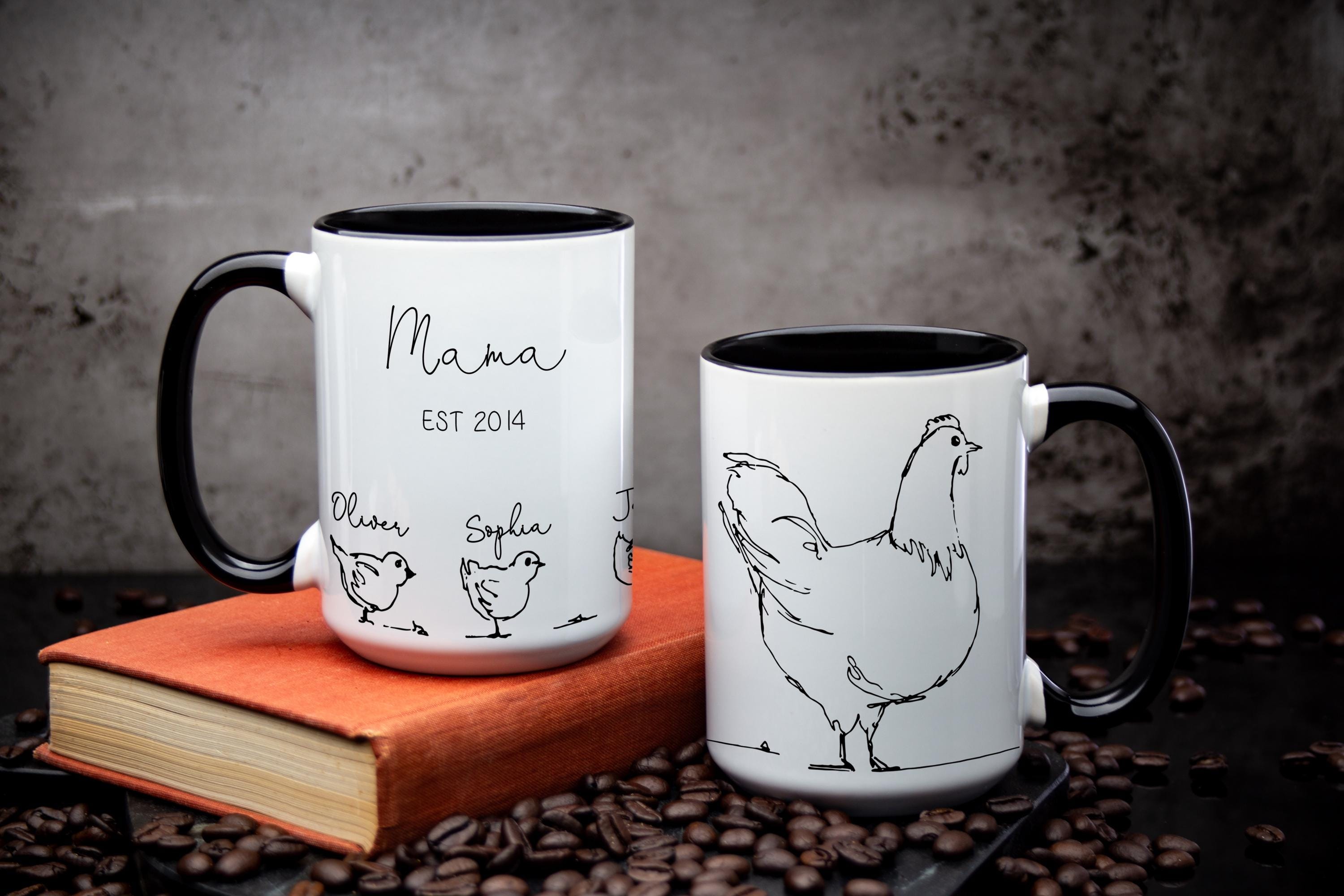 Mom and kids Chicken hen Mug, Special Mother's Day gift with giftbox included, Perfect Personalized Gift for her with custom options