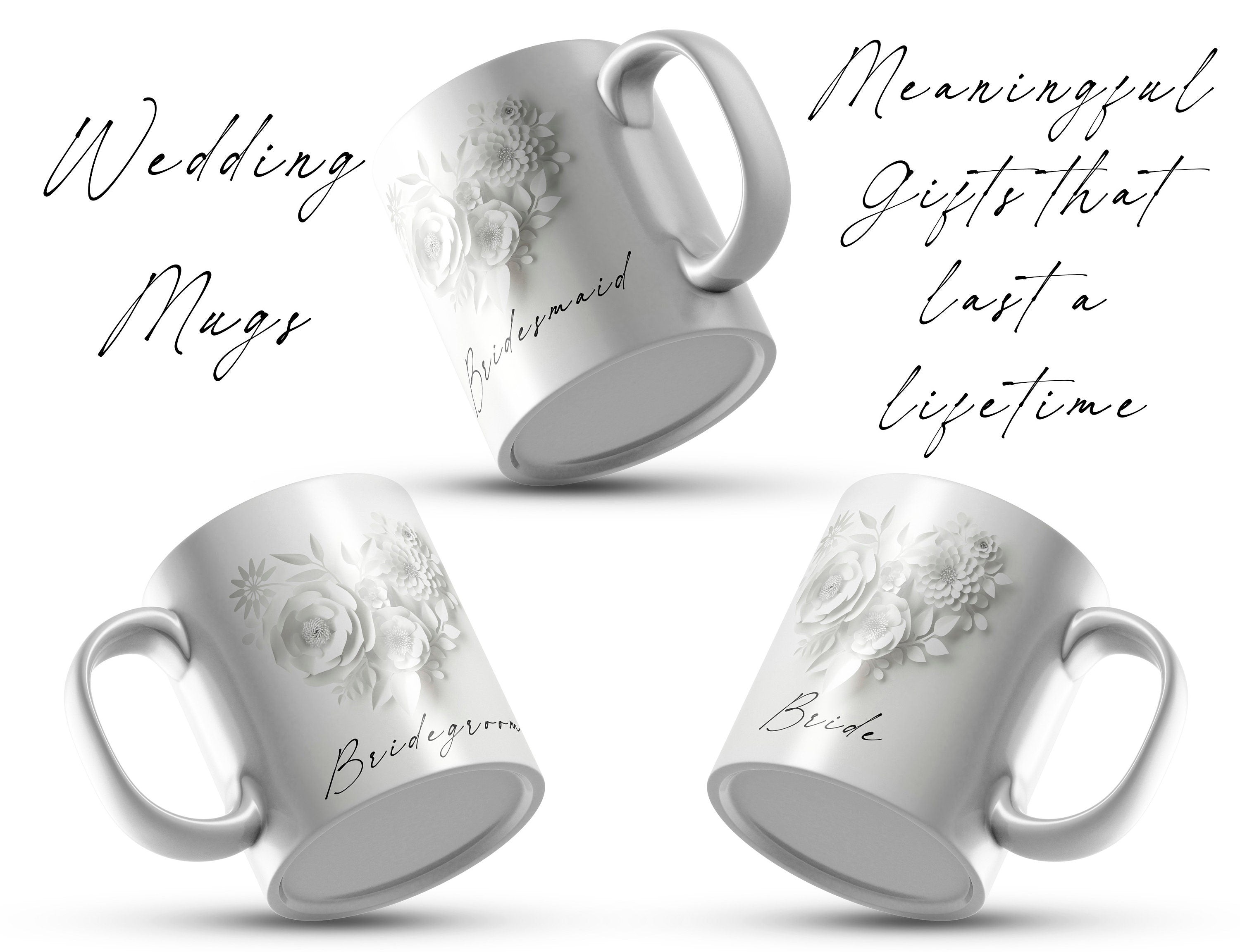 Personalized Floral Coffee Mug: Custom Wedding or Valentine's Gift