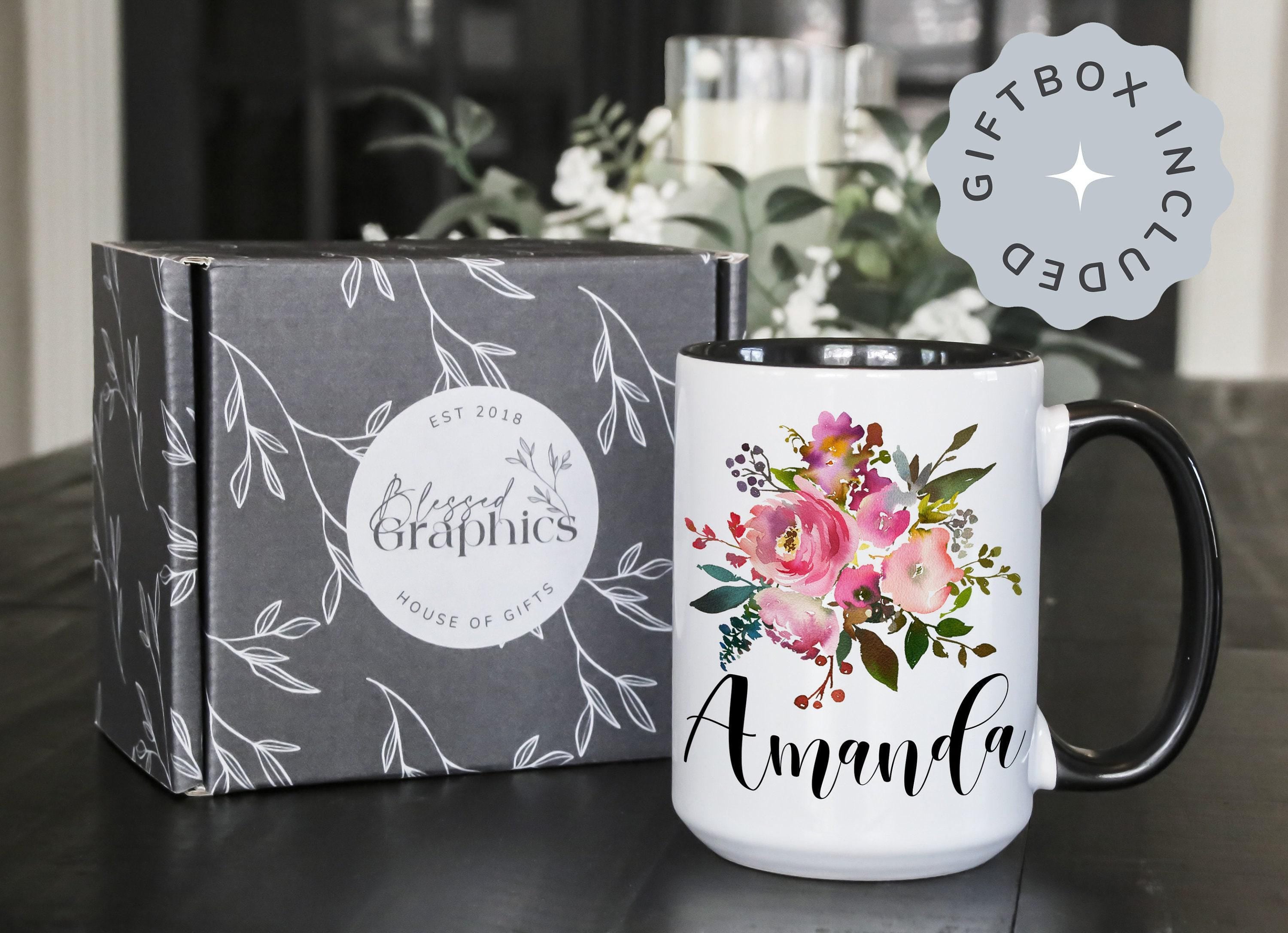 Personalized Christian mug - Floral Christian mug - Cross Coffee mug for women - Custom Christian gift for her - Religious mug - Easter mug