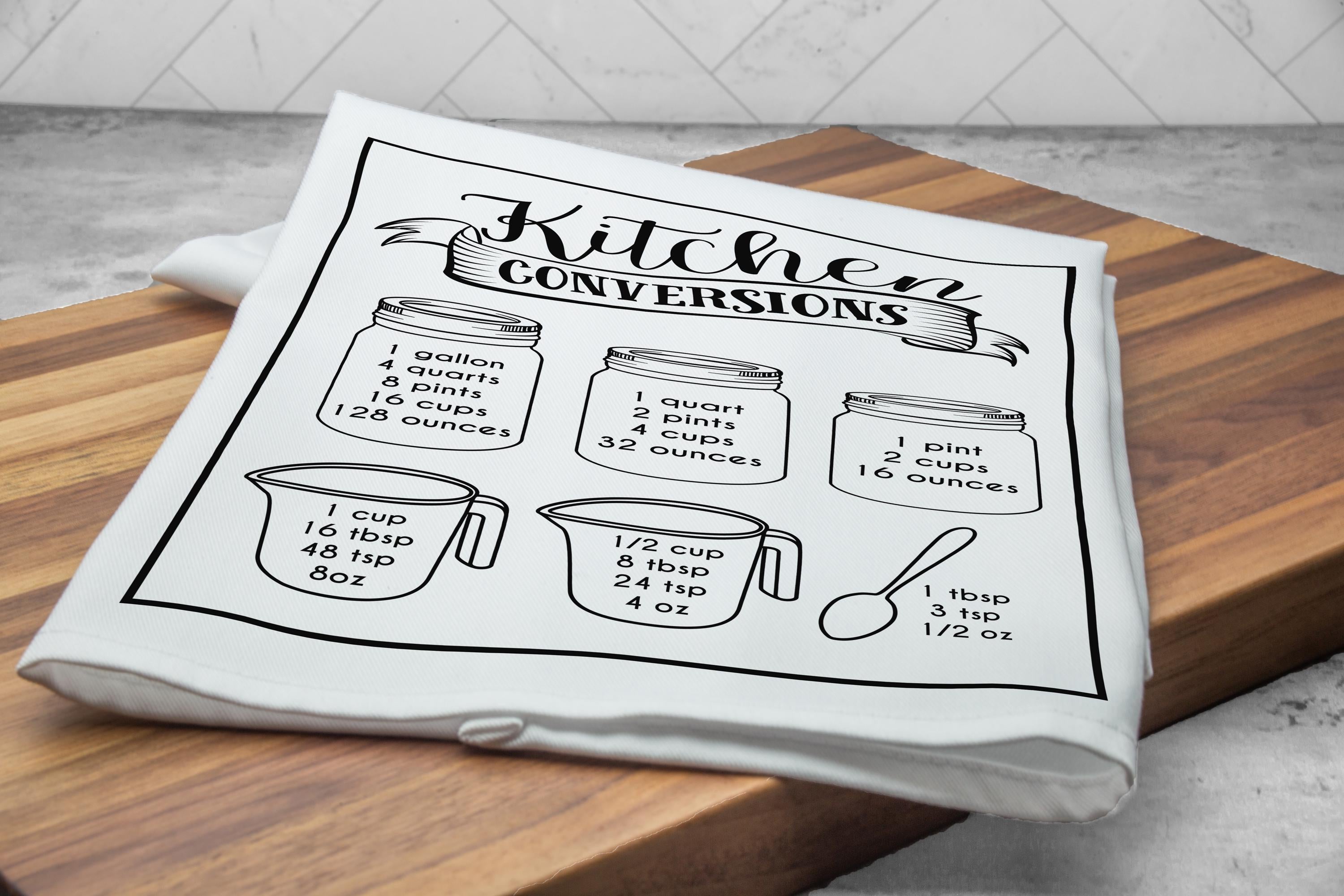 Kitchen Conversions Tea Towel, Funny Kitchen Towel, Dish Towels, Hanging Kitchen Towels, Hand Towel, Gift for mom, Gift for home