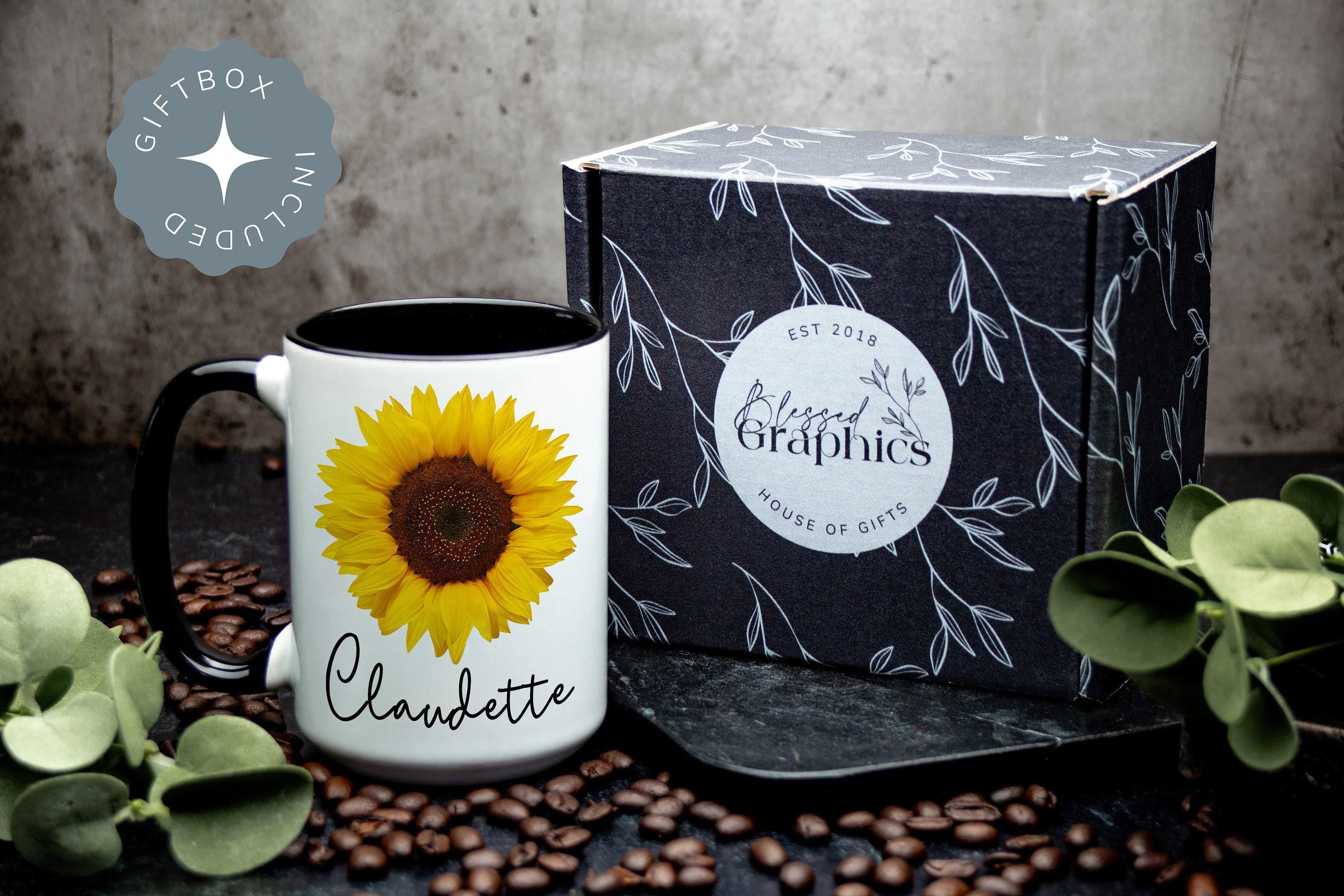Personalized Mug for women - Sunflower mug - Custom gift mug for her - Name Mug for girls - Name mom mug - Birthday gift mug for women
