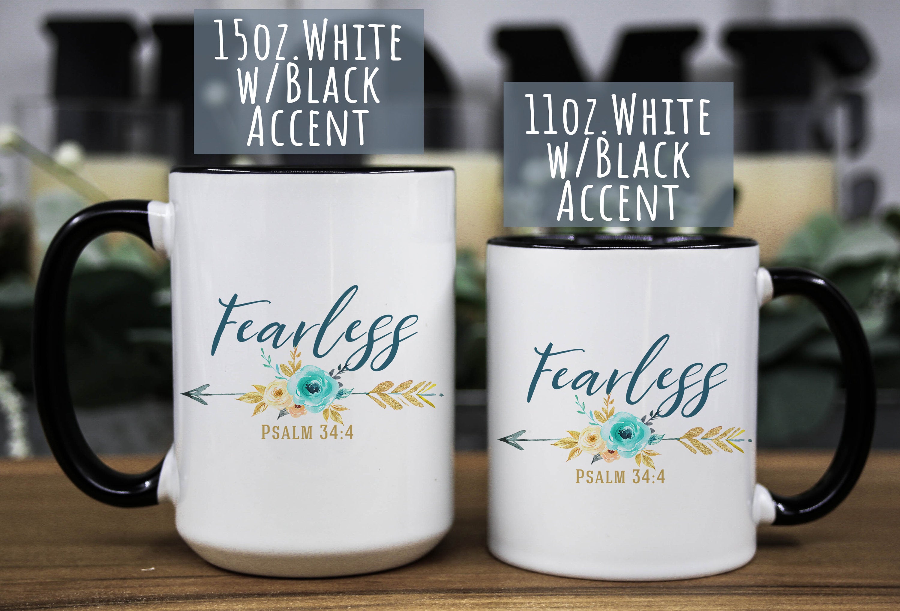Fearless Floral Coffee Mug: Inspirational Bible Quote Gift