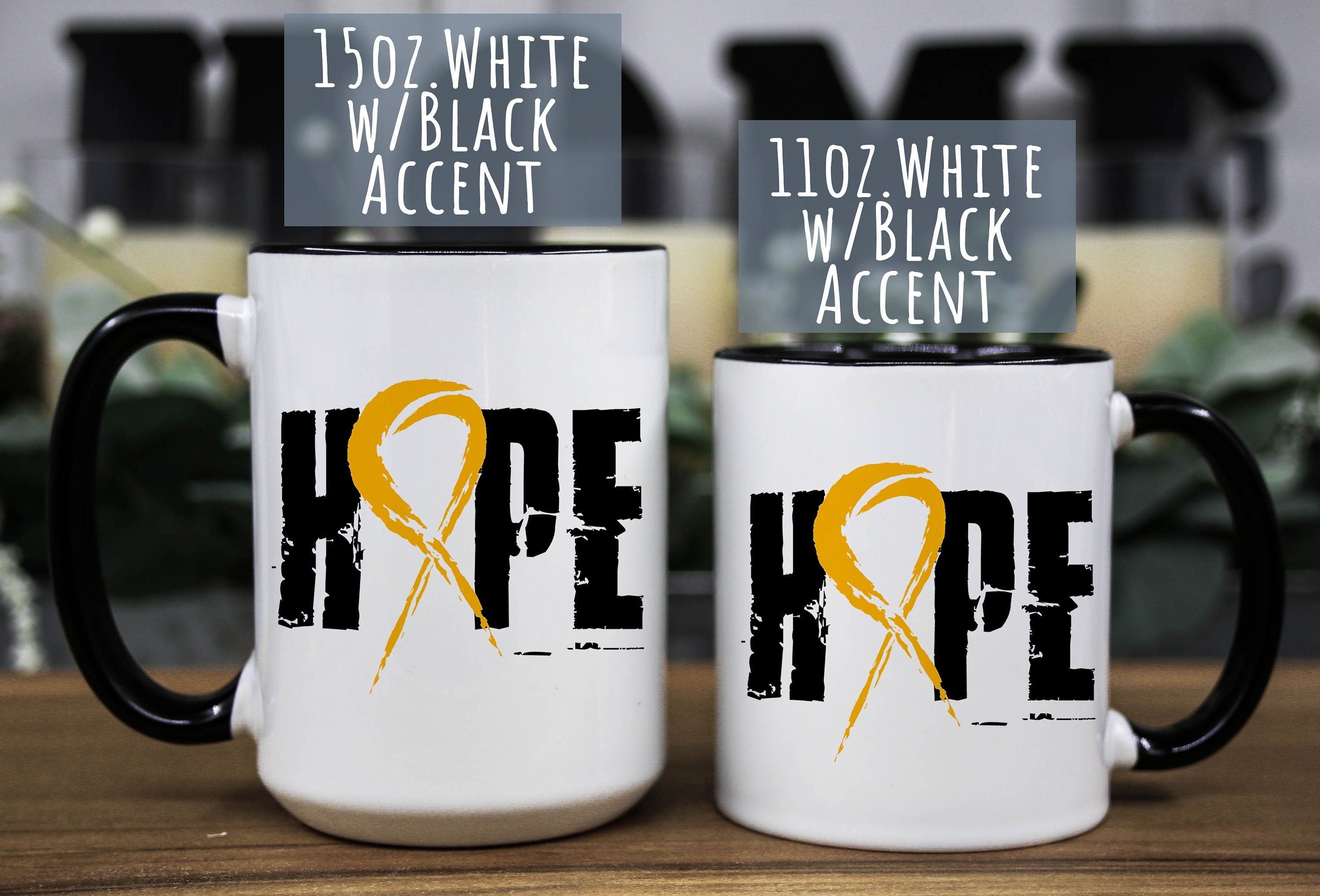 Spina Bifida Awareness Coffee Mug: "Hope" Ribbon, Special Needs Gift