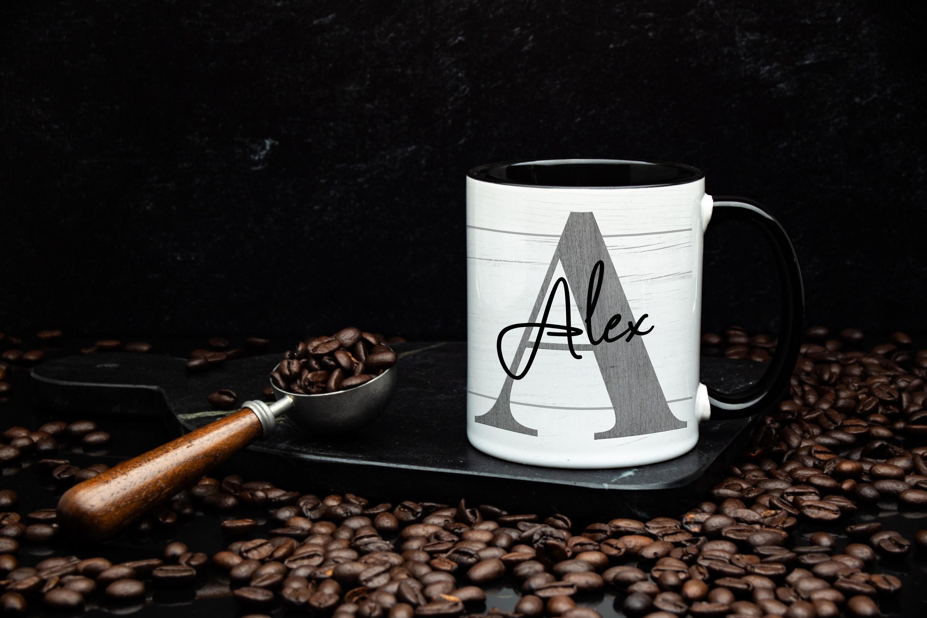 Personalized Men's Coffee Mug: Rustic Farmhouse Initial Mug