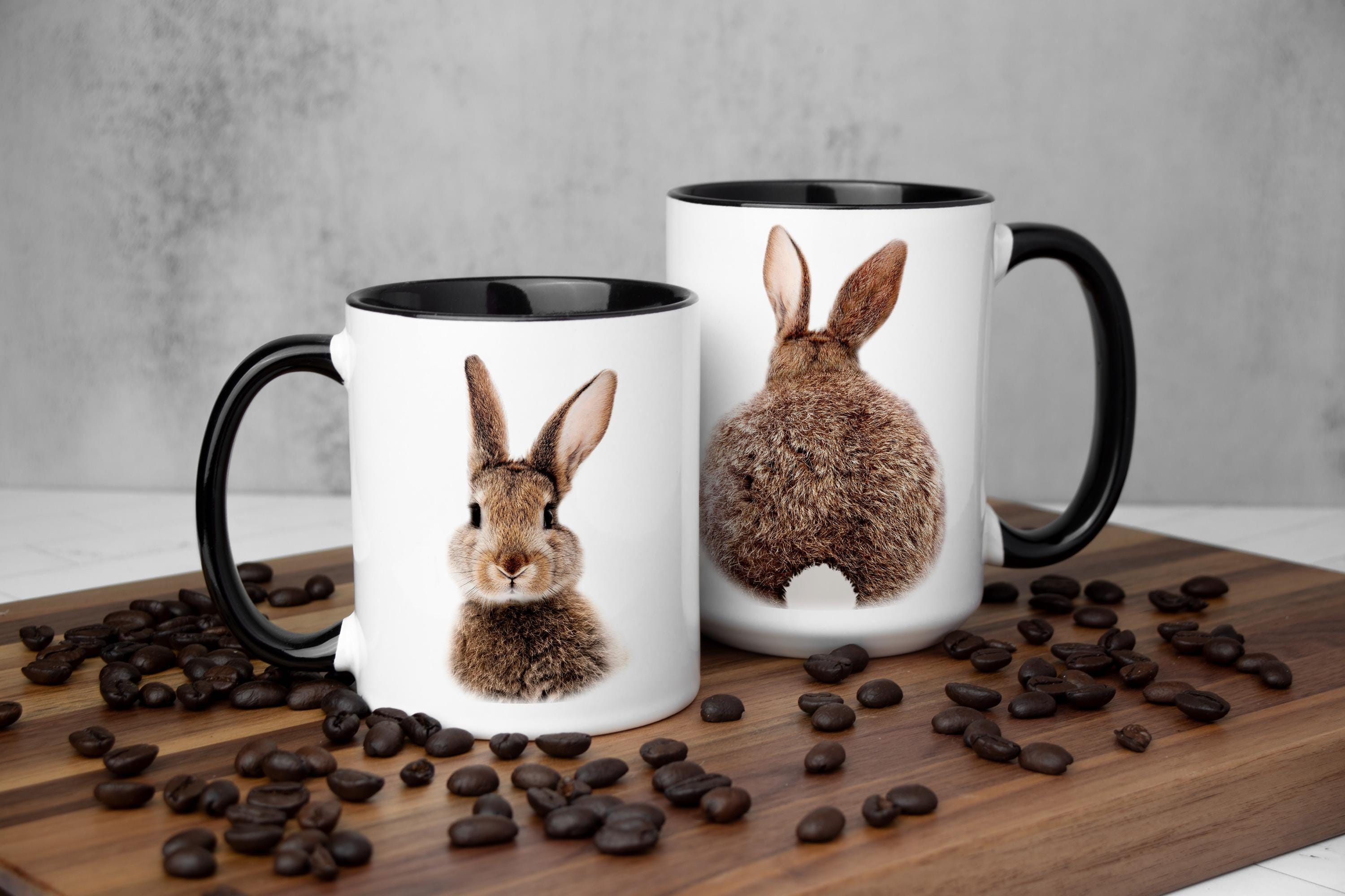 Cute bunny Coffee mug with giftbox, Easter mug for women, Easter coffee cup, Rabbit mug gift, Funny Bunny coffee mug, Animal coffee mug