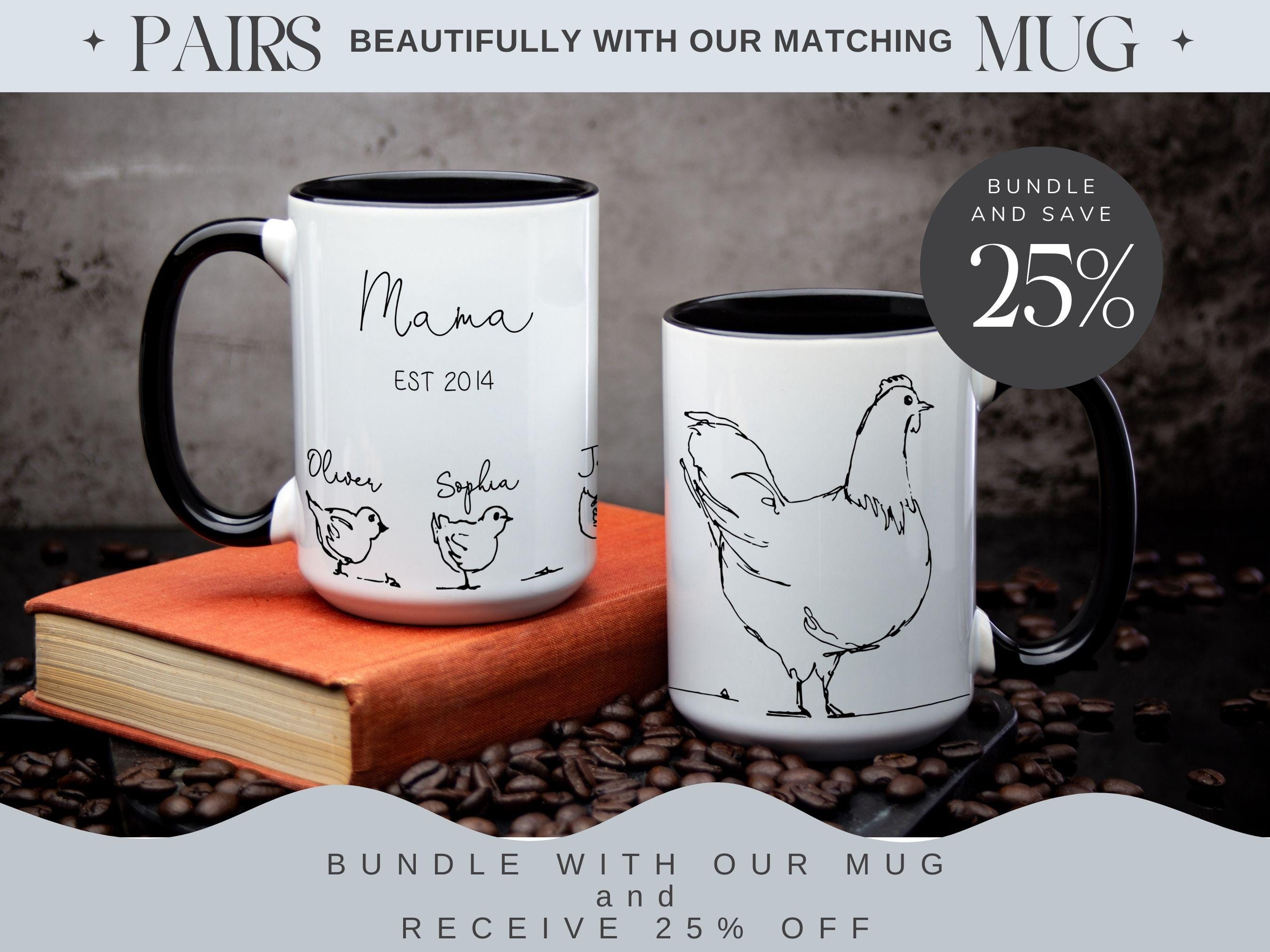 Personalized Hen & Chicks Tea Towel Set: Farmhouse Kitchen Decor