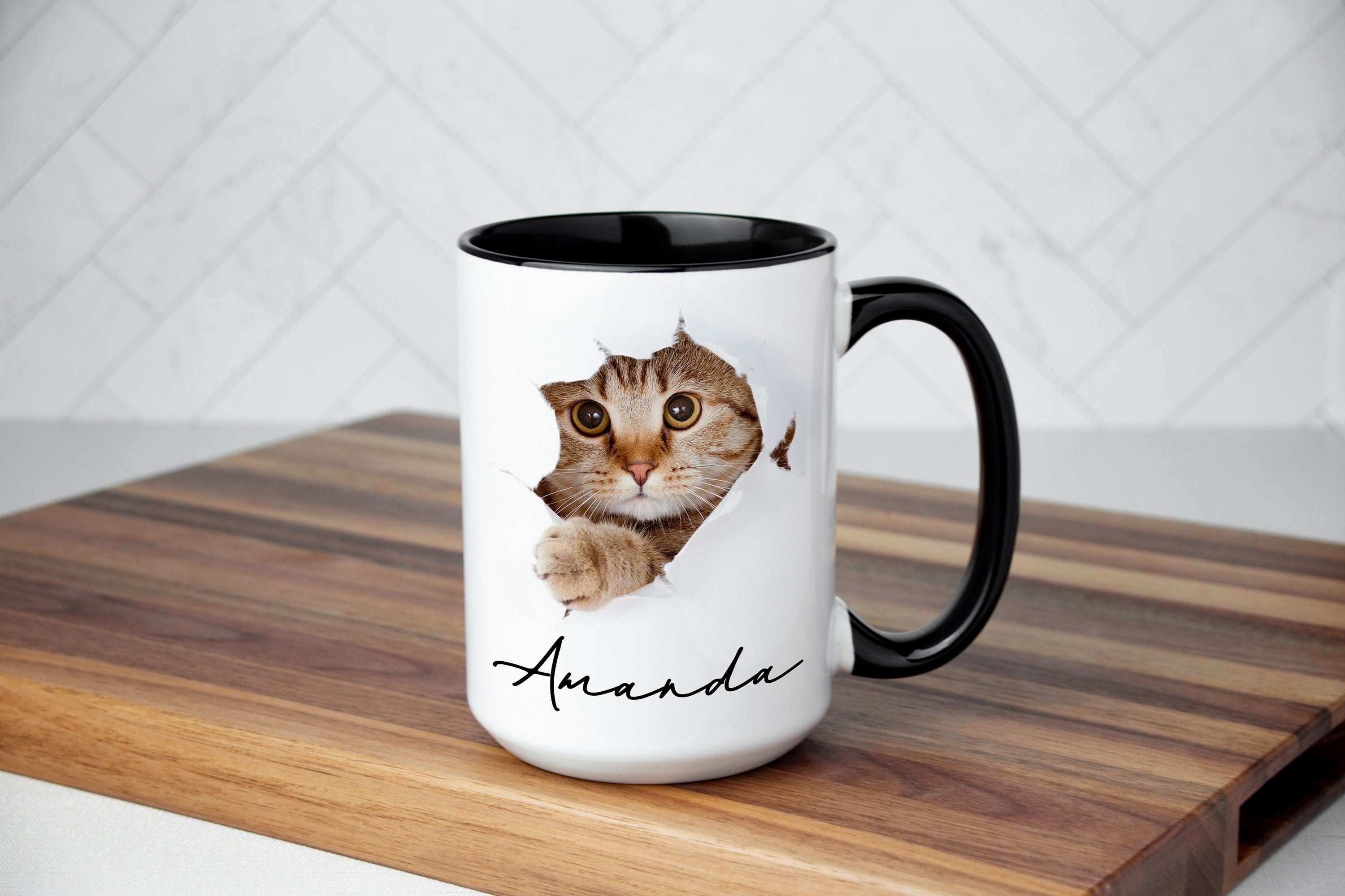 Cute Cat Coffee mug with Gift box, Cat Mom mug, Cat dad mug, Custom gift for cat lovers, Cute Animal mug, Cat lady gift, Custom cat mug