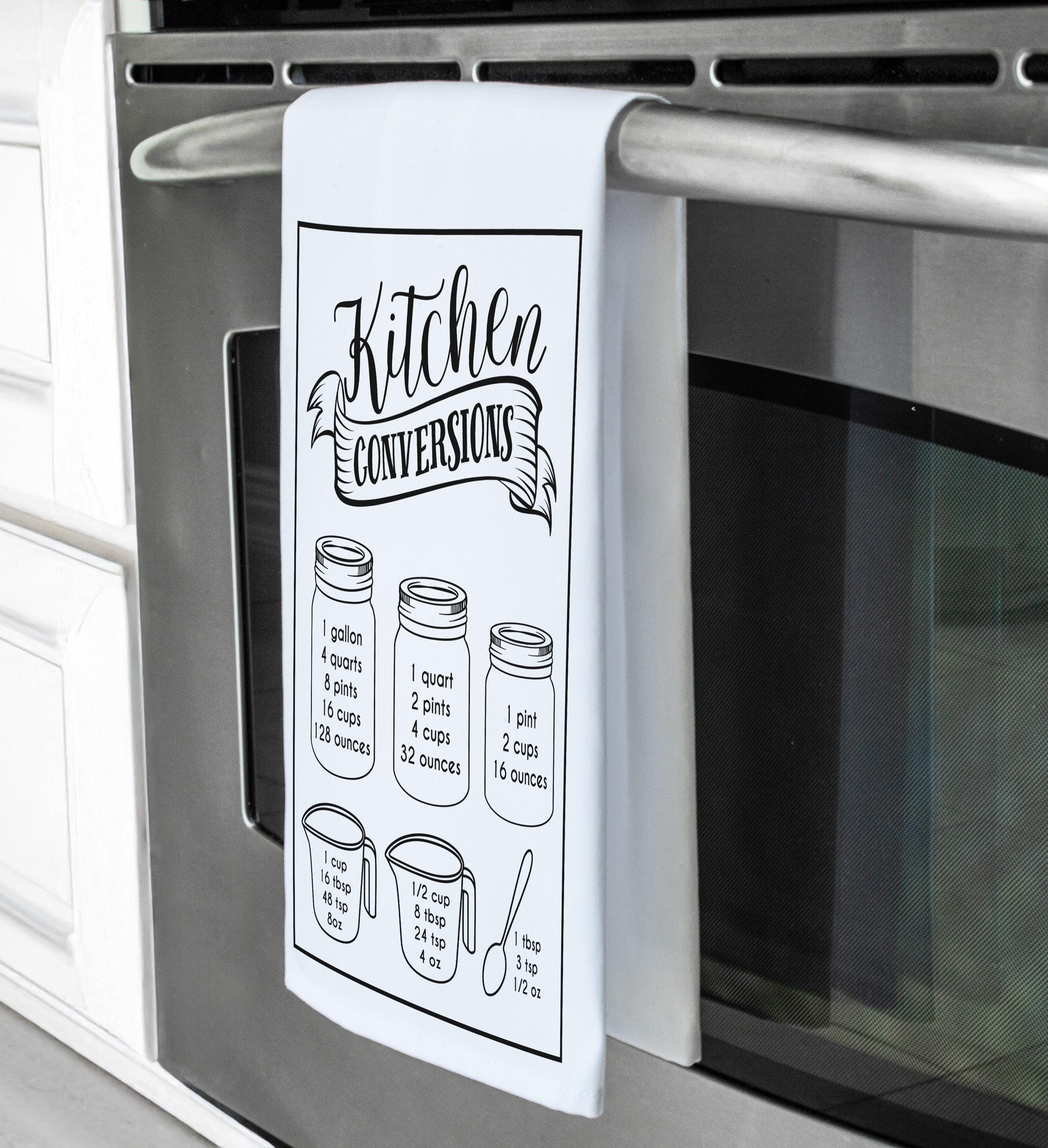Kitchen Conversions Tea Towel, Funny Kitchen Towel, Dish Towels, Hanging Kitchen Towels, Hand Towel, Gift for mom, Gift for home