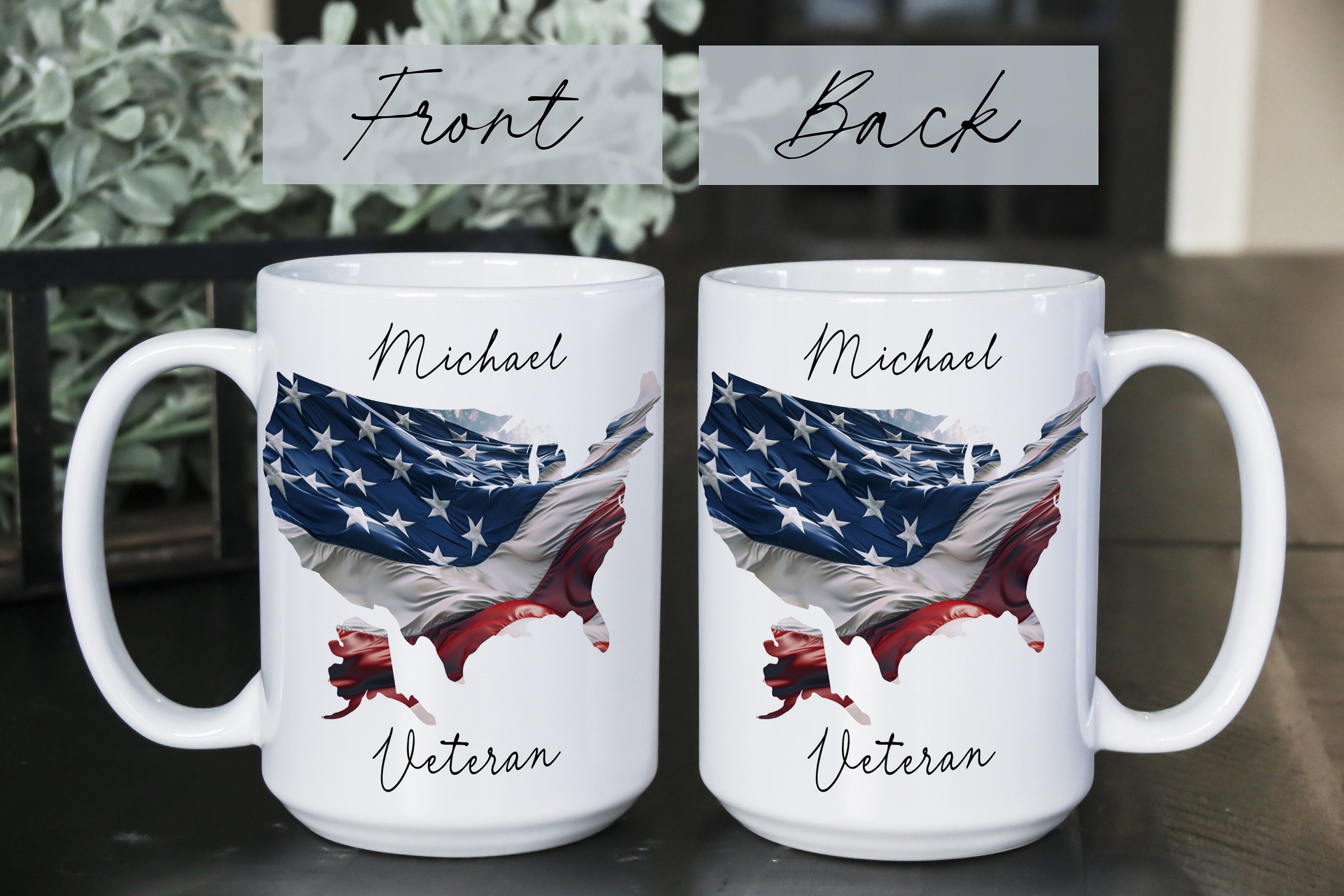Personalized Veteran's Day Mug: American Flag Gift