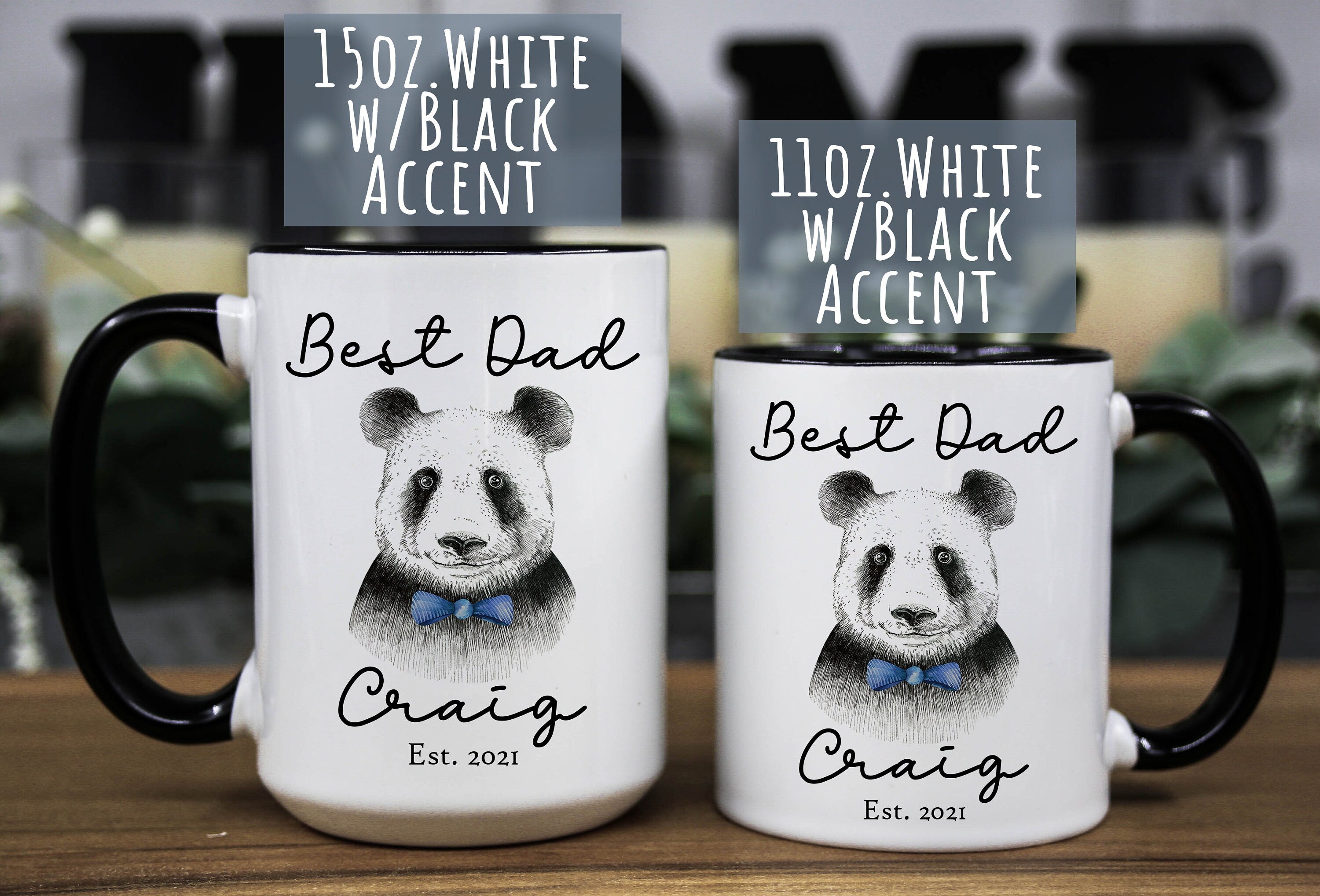 Personalized BEAR Mug for Dad - Best Dad Coffee Mug - Custom Fathers day mug gift - Animal gift mug for Dad- Custom gift mug for PAPA