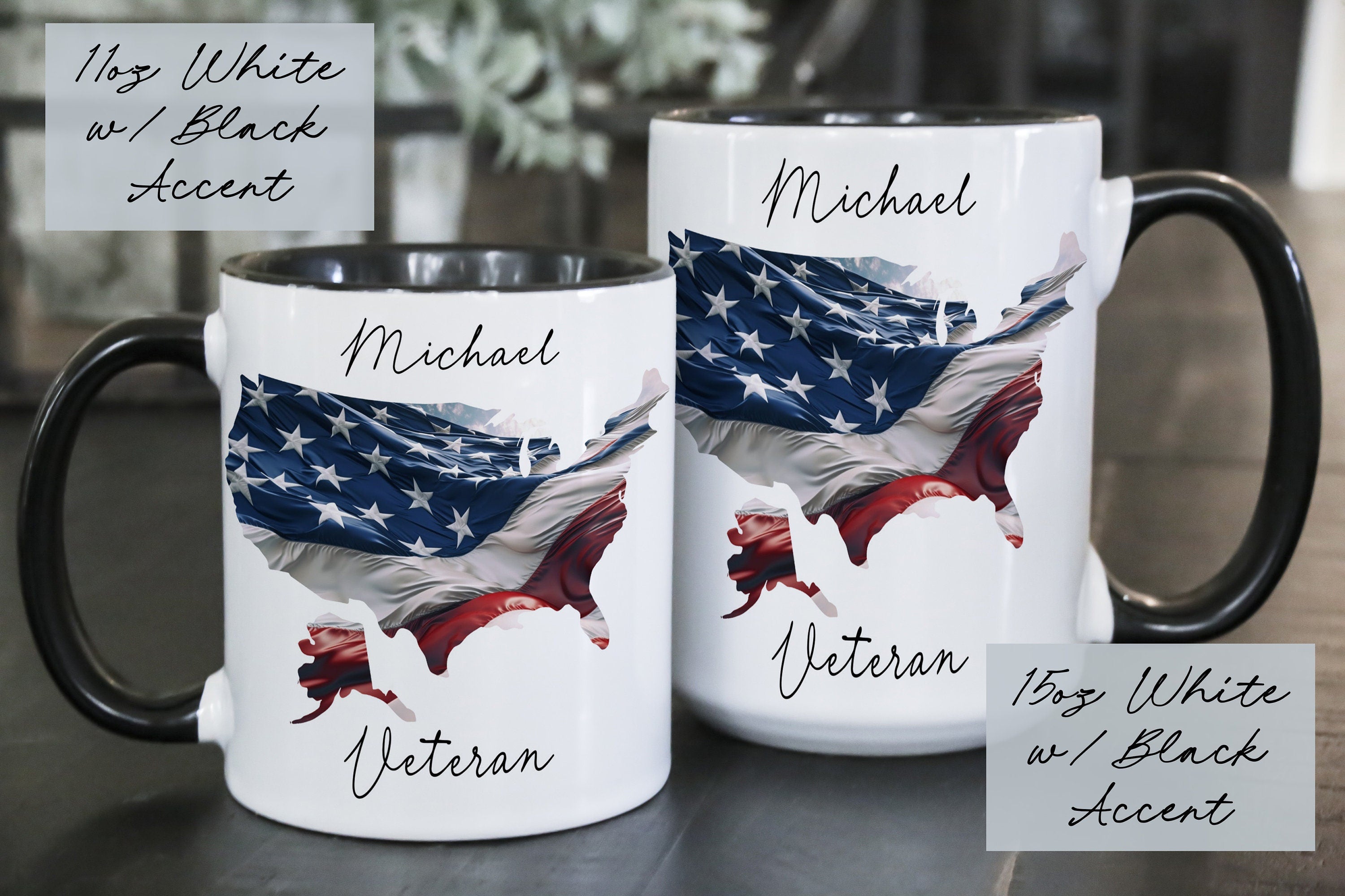 Personalized Veteran's Day Mug: American Flag Gift
