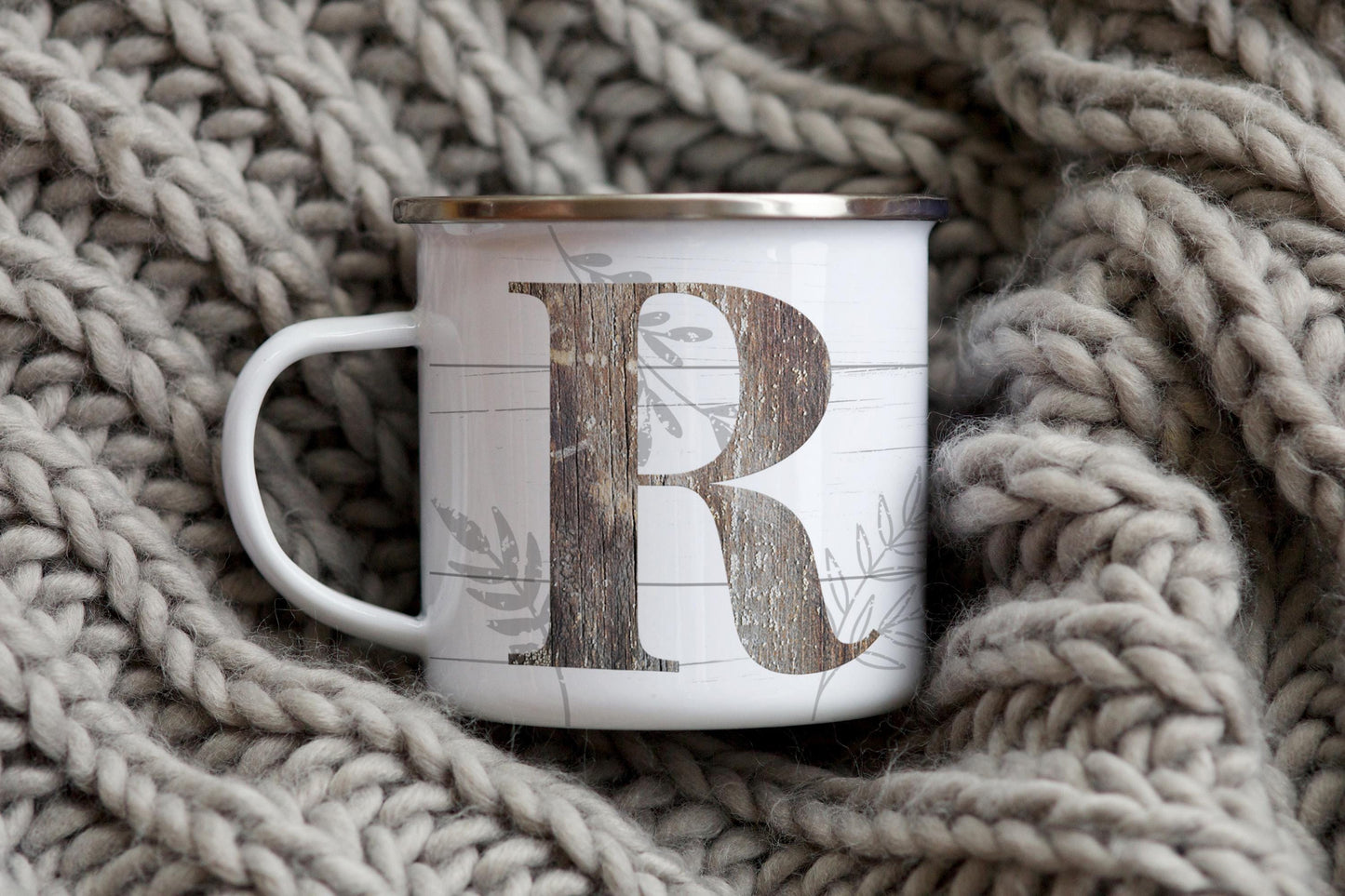 12oz/18oz Rustic Personalized Enamel Camp Cup, Farmhouse kitchen decor, Nature Lover Gift, Outdoor Adventure Gear for her/him