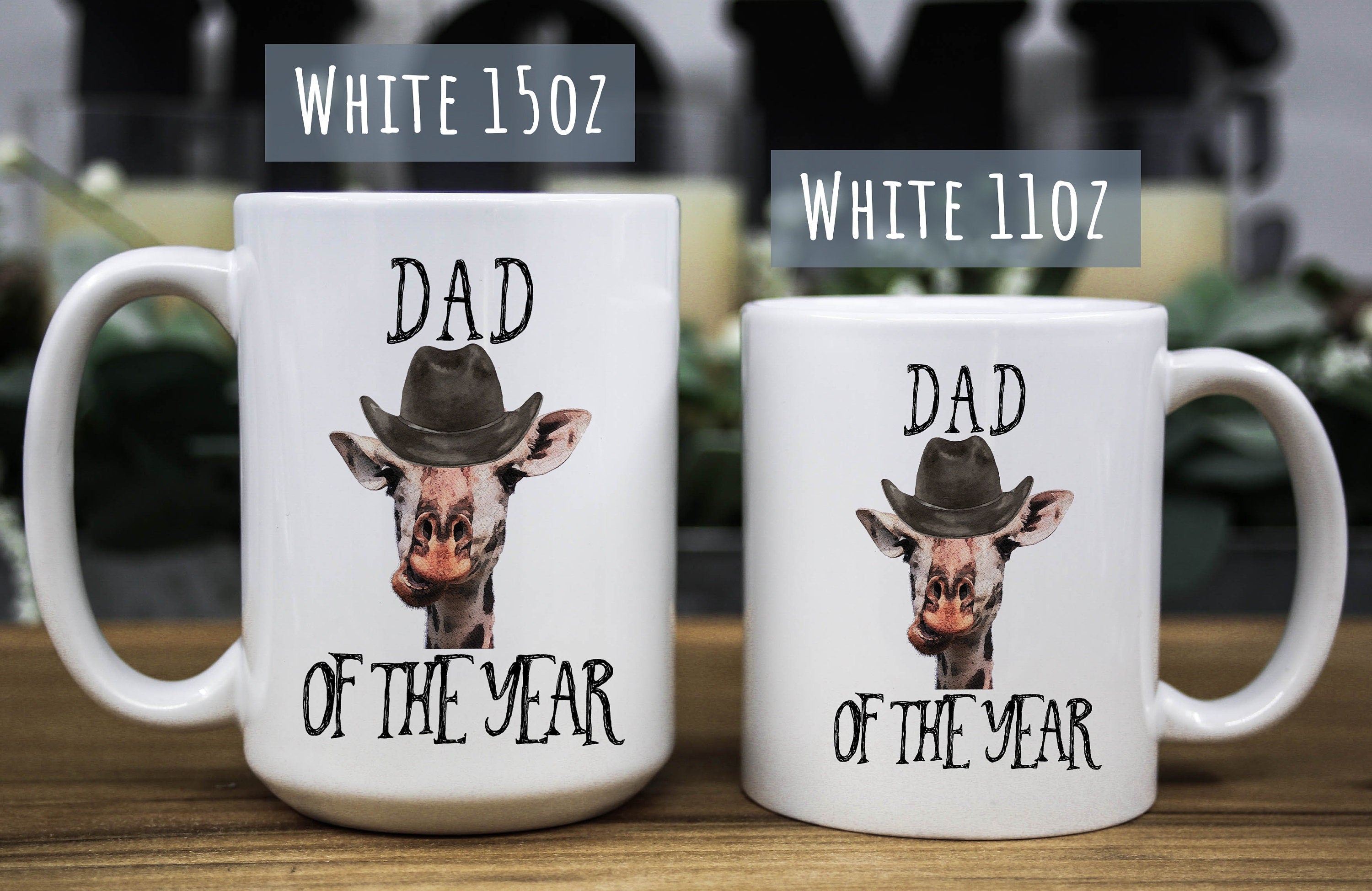 Dad of the year Mug - Giraffe Coffee Mug - Funny ceramic mug for Dad - Unique mug for Dad - Father's day gift mug - Animal mug for Dad