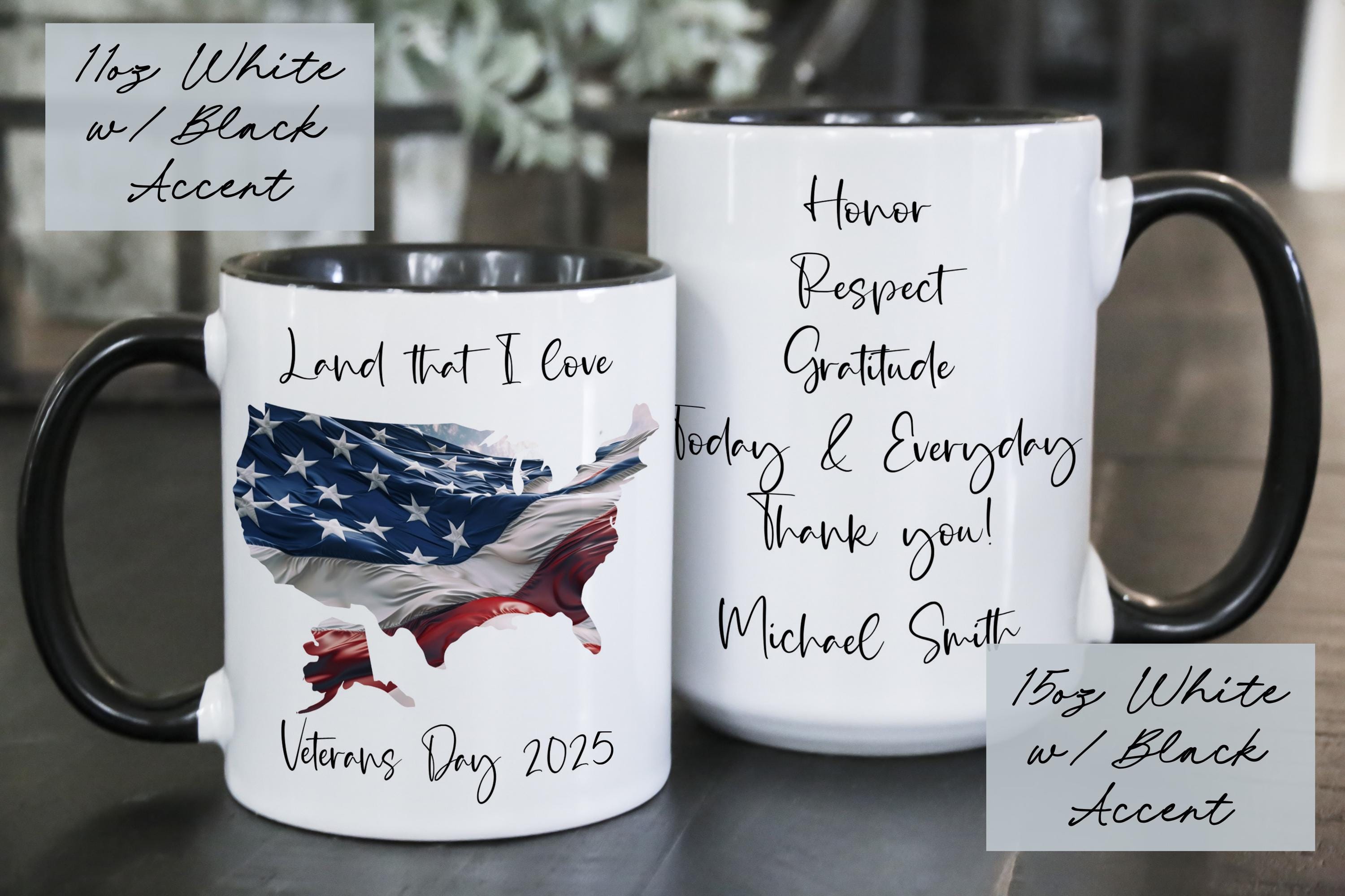 Personalized Veteran's Day Mug: American Flag Gift