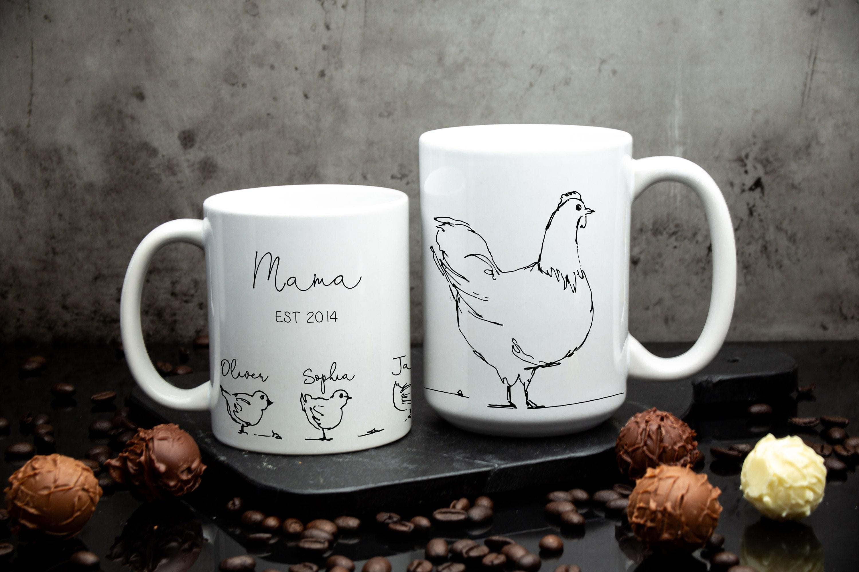 Mom and kids Chicken hen Mug, Special Mother's Day gift with giftbox included, Perfect Personalized Gift for her with custom options