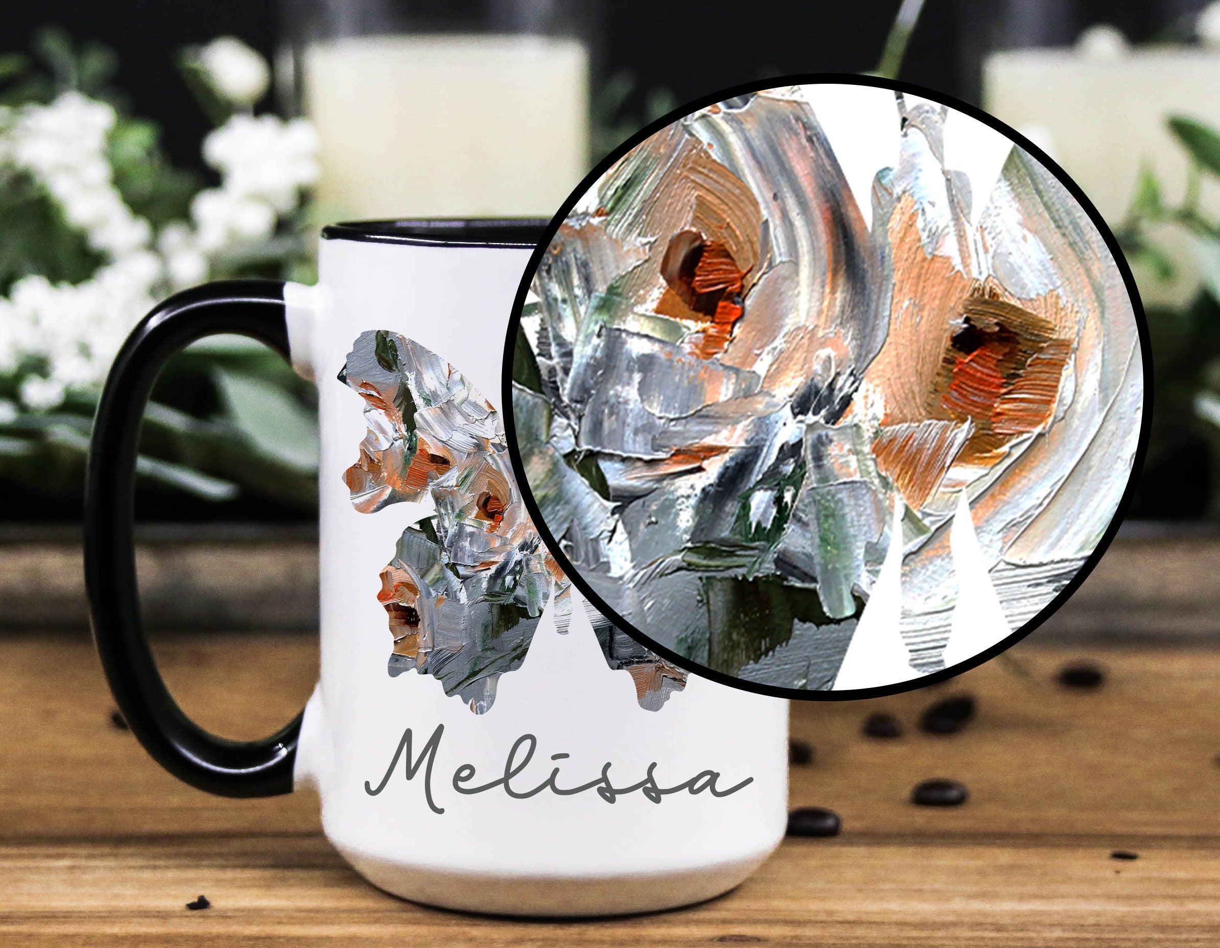 Personalized Butterfly Coffee Mug: Custom Name Gift, Multiple Sizes & Colors Available (Giftbox included)