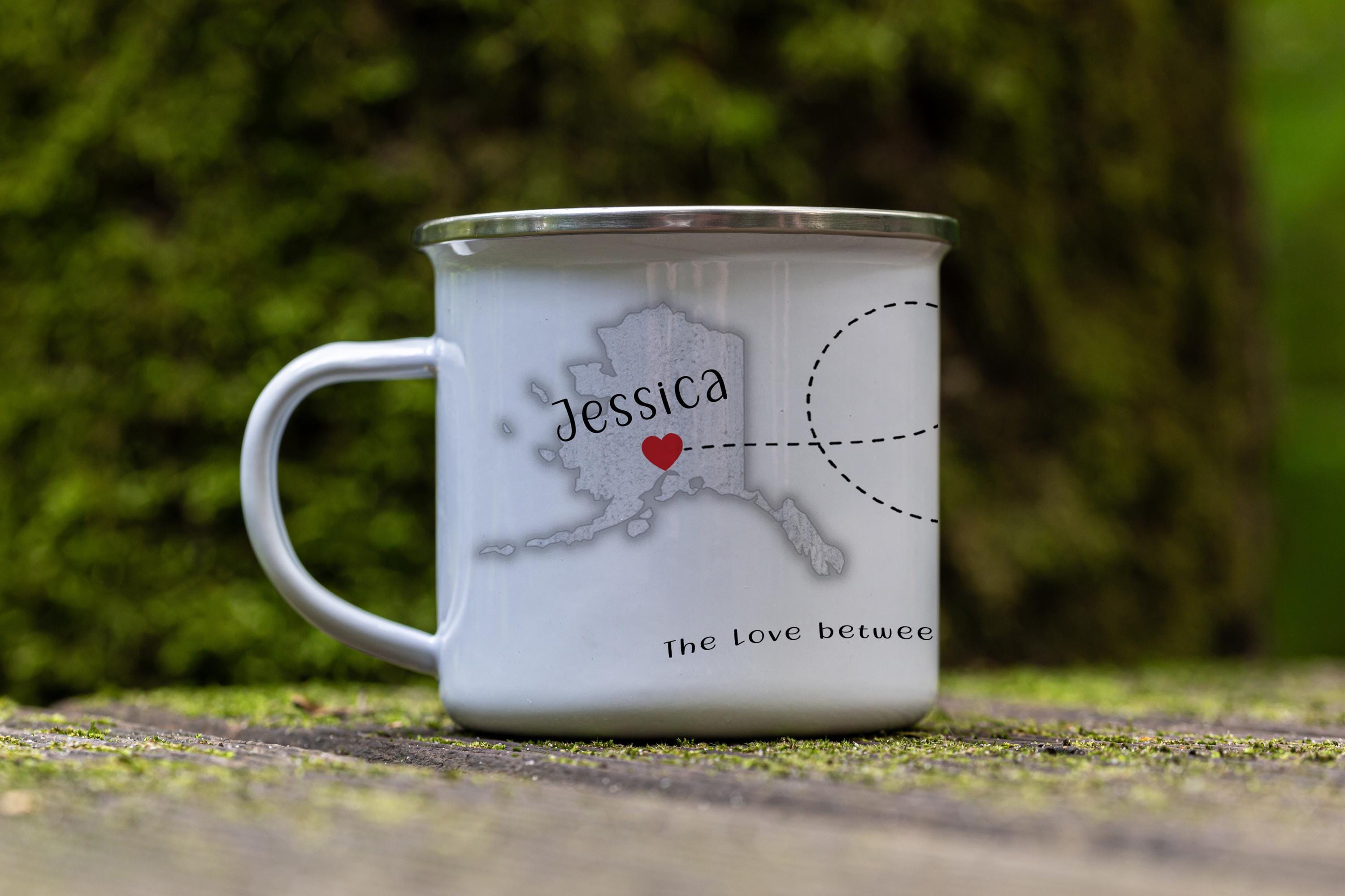 Personalized Two State Camp Mug: Long Distance Friendship Gift