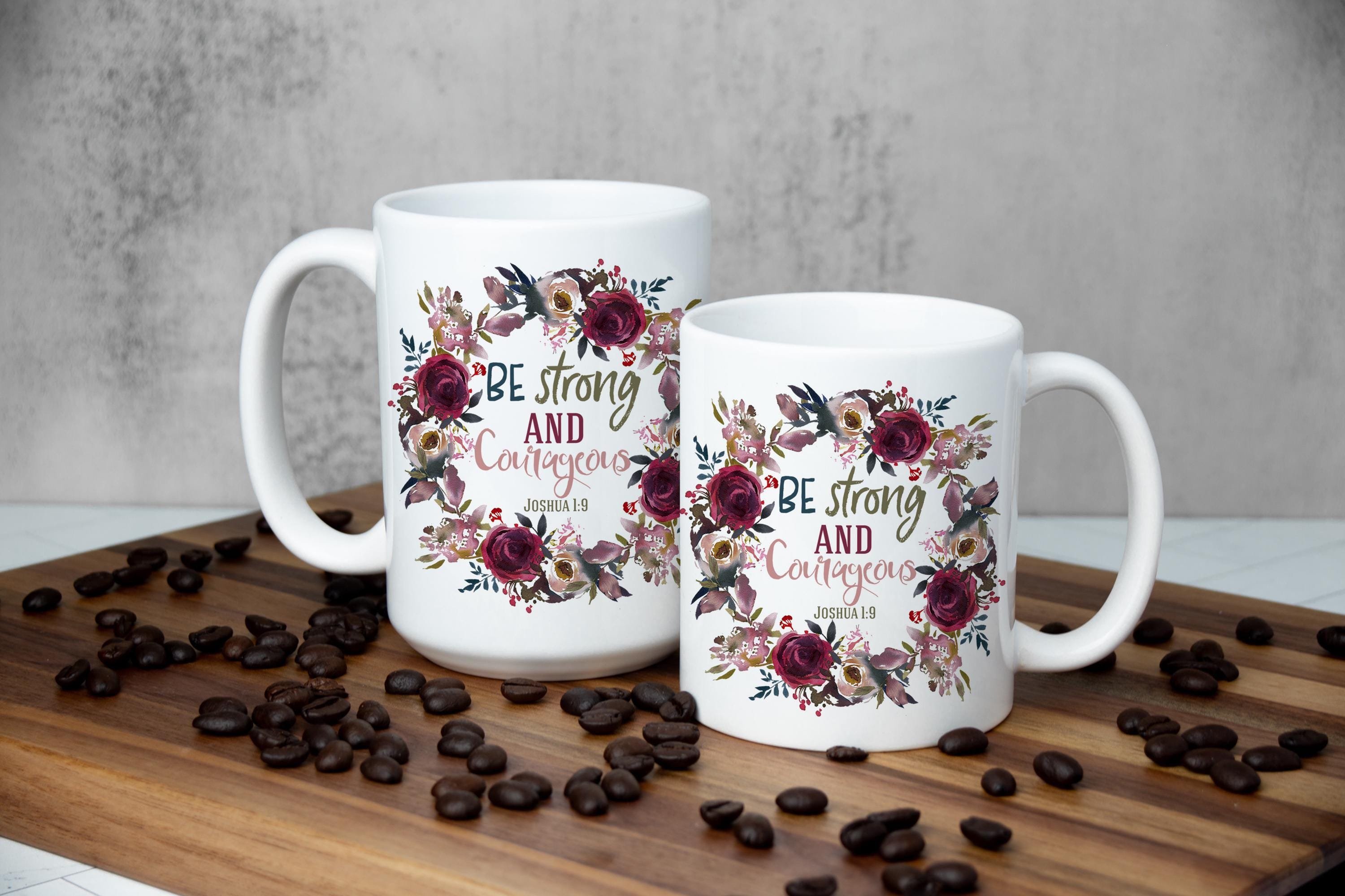 Floral Bible Verse Mug: Inspirational Christian Gift