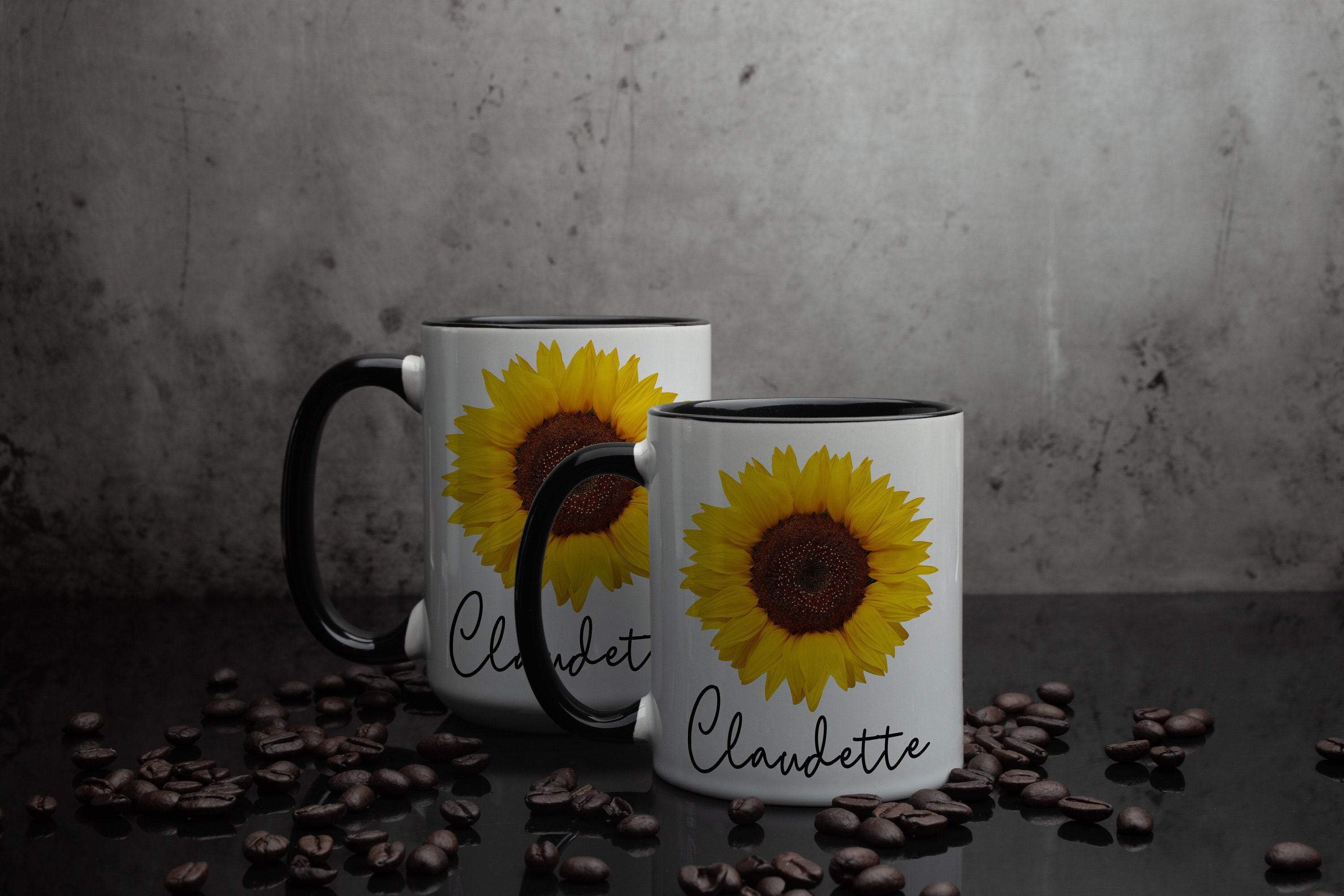 Personalized Mug for women - Sunflower mug - Custom gift mug for her - Name Mug for girls - Name mom mug - Birthday gift mug for women